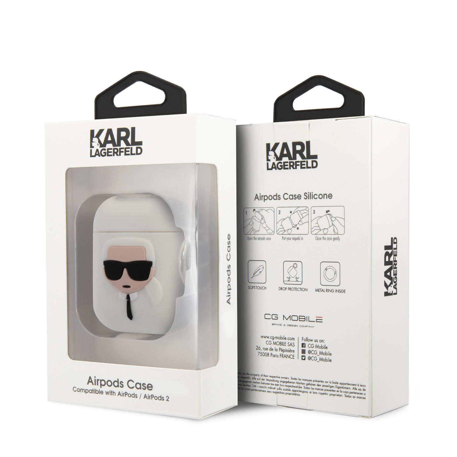 Foto 5 pulgar | Funda Karl Lagerfeld Silicón Para Airpods 1/2 - Blanco Original
