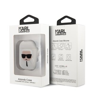 Foto 4 | Funda Karl Lagerfeld Silicón Para Airpods 1/2 - Blanco Original