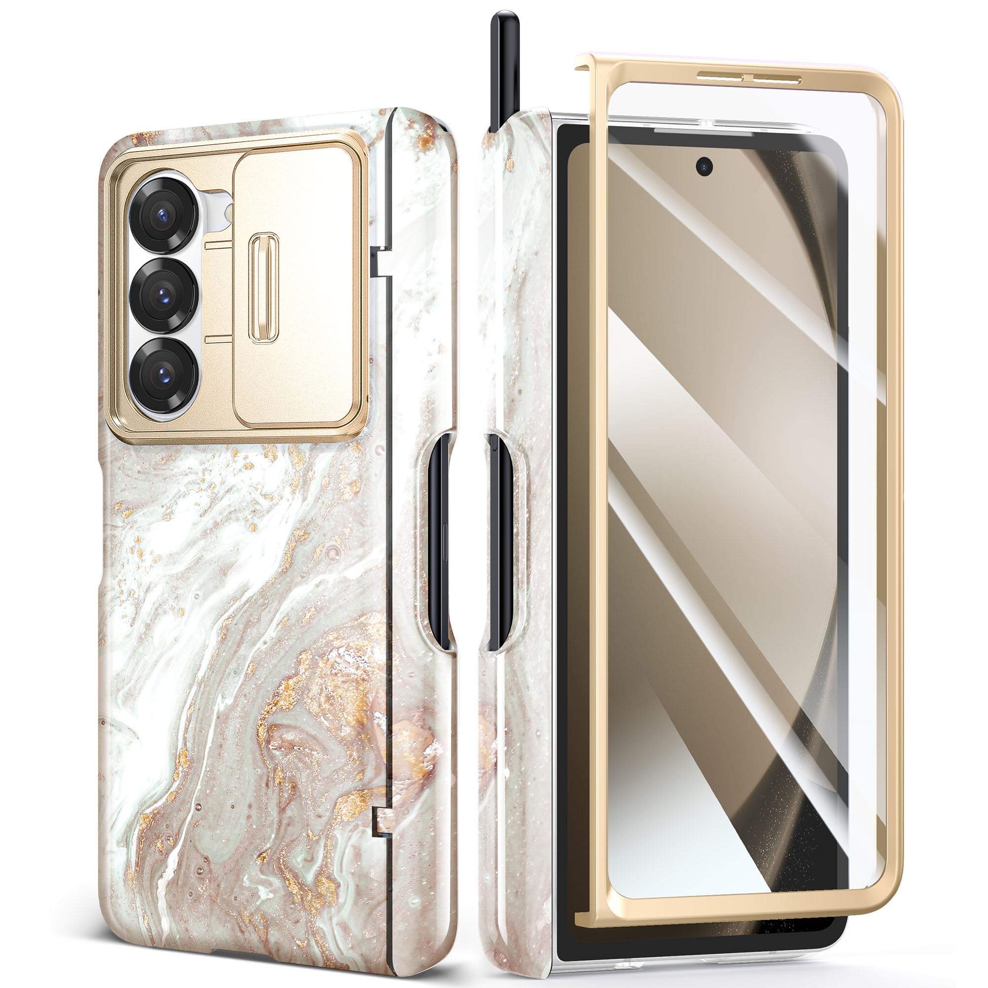 Funda De Teléfono Gviewin Para Samsung Galaxy Z Fold 6 Con Soporte Para Bolígrafos - Venta Internacional.