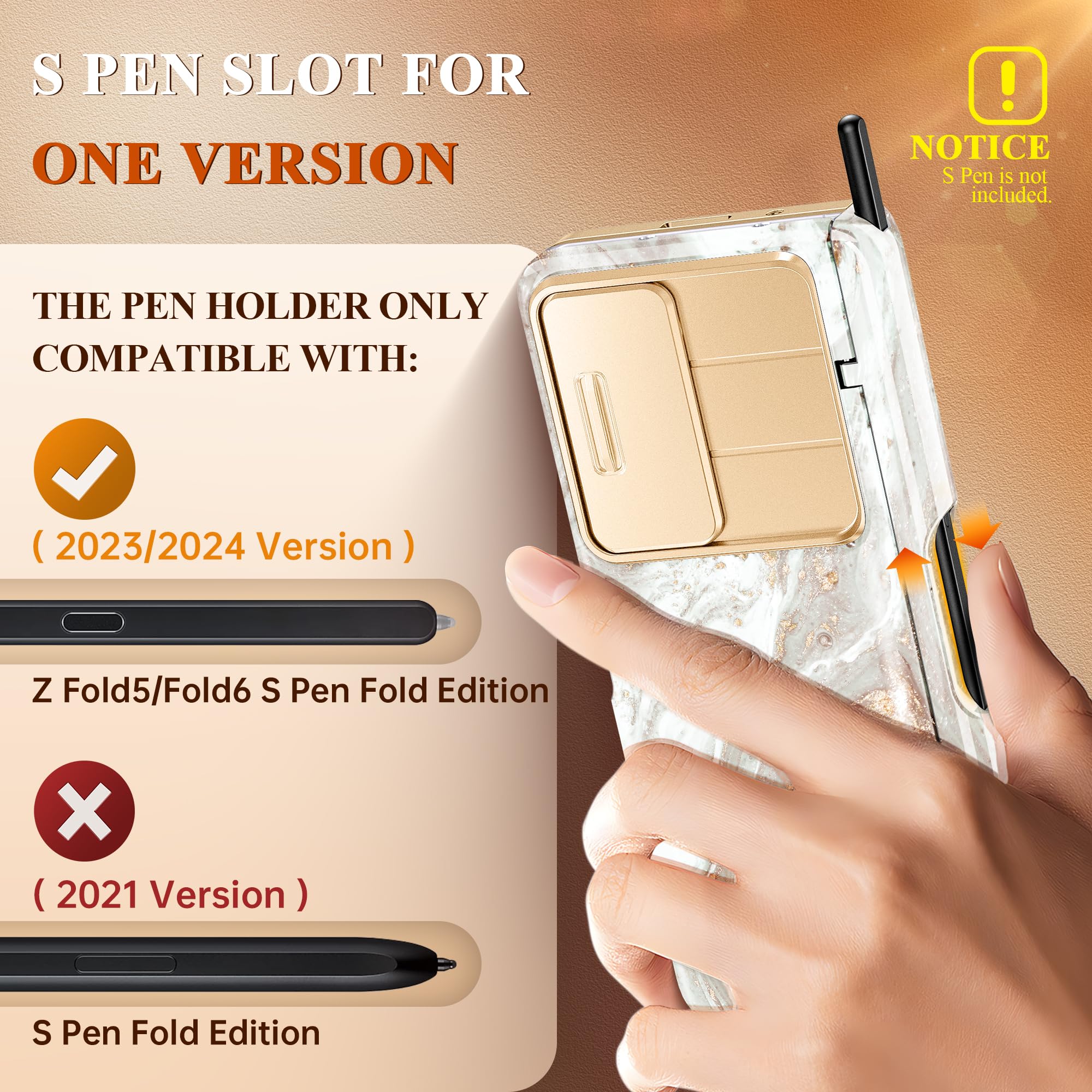 Foto 3 | Funda De Teléfono Gviewin Para Samsung Galaxy Z Fold 6 Con Soporte Para Bolígrafos - Venta Internacional.