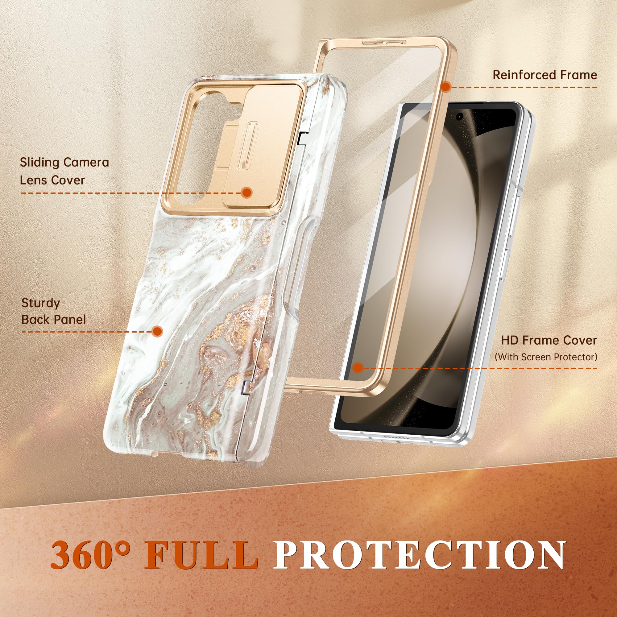 Foto 5 pulgar | Funda De Teléfono Gviewin Para Samsung Galaxy Z Fold 6 Con Soporte Para Bolígrafos - Venta Internacional.