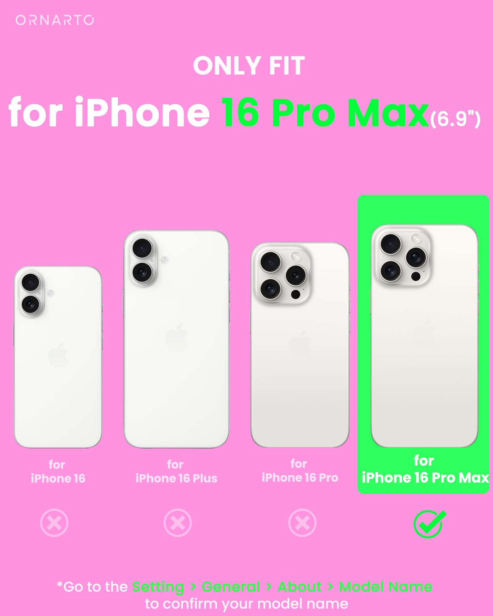 Foto 3 pulgar | Funda De Teléfono Ornarto Air Para Iphone 16 Pro Max Clear Con Magsafe - Venta Internacional.