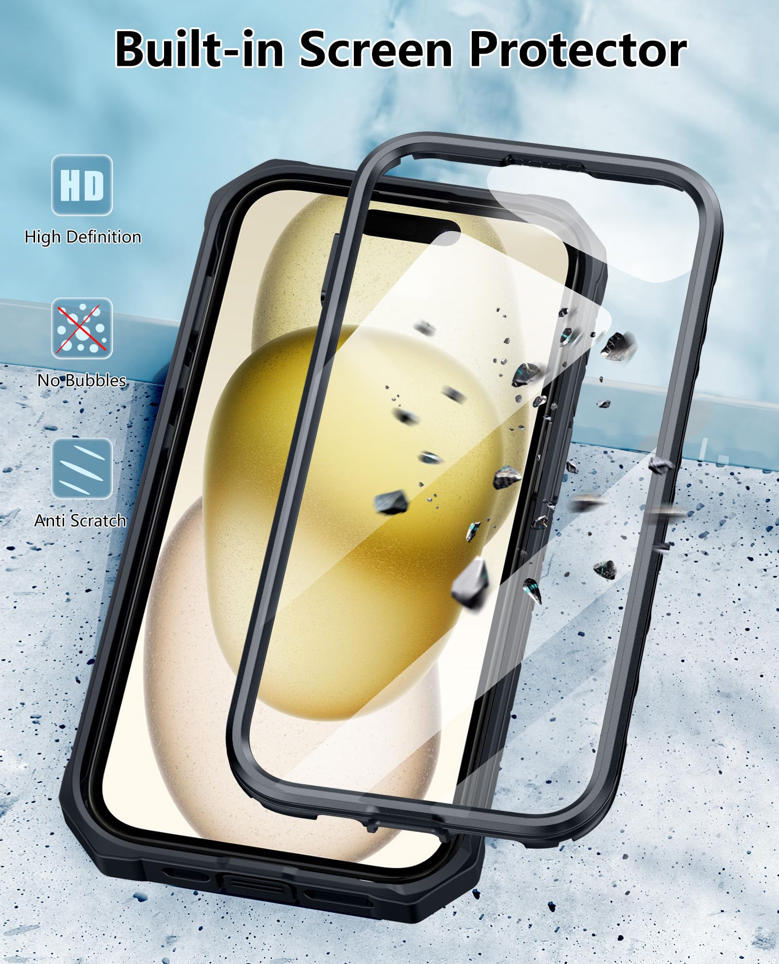 Foto 4 pulgar | Funda De Teléfono Fntcase Para Iphone 15, Grado Militar, Protección Total - Venta Internacional.