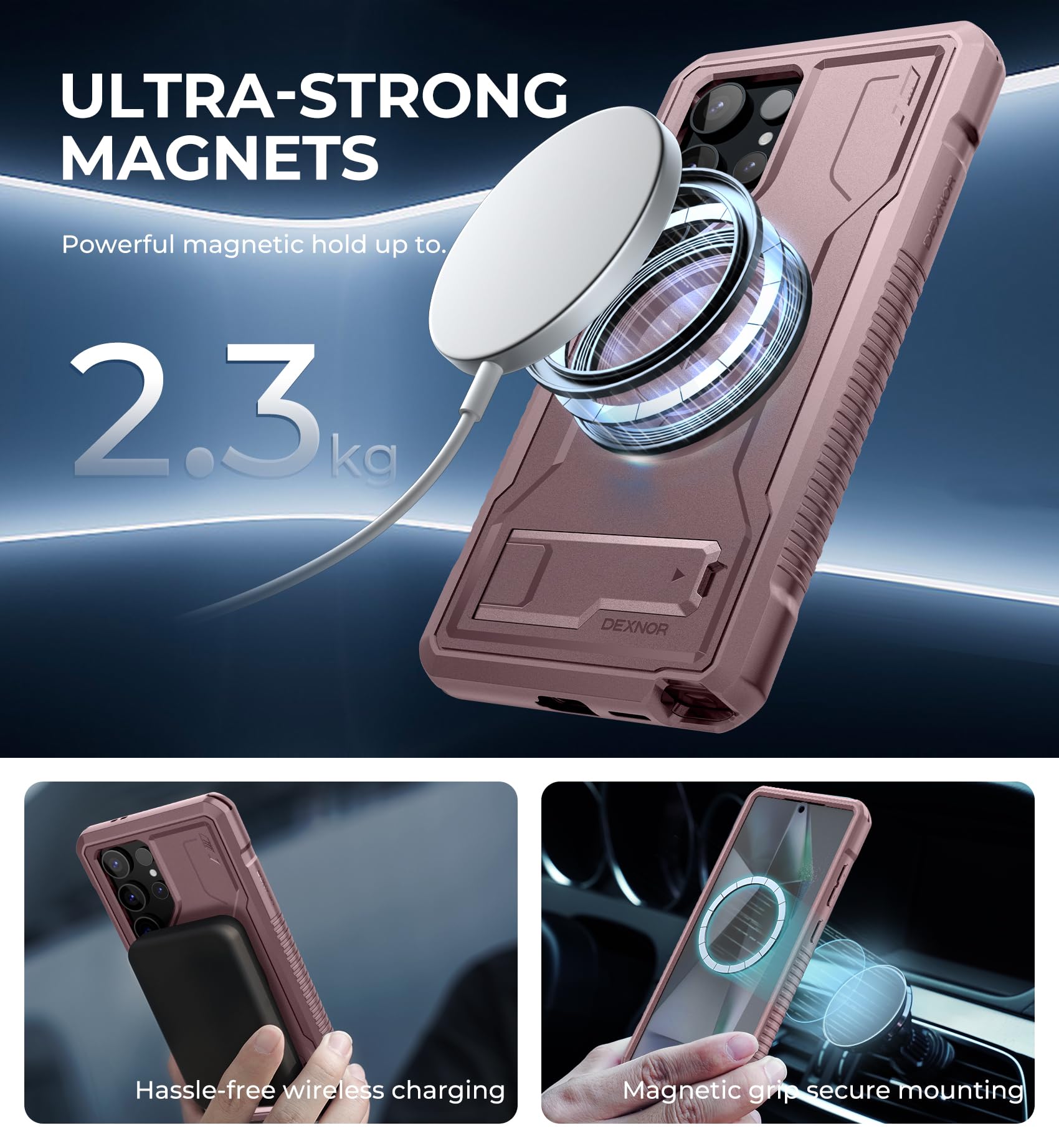 Foto 4 pulgar | Funda Magnética Dexnor Para Samsung Galaxy S24 Ultra Pink - Venta Internacional.