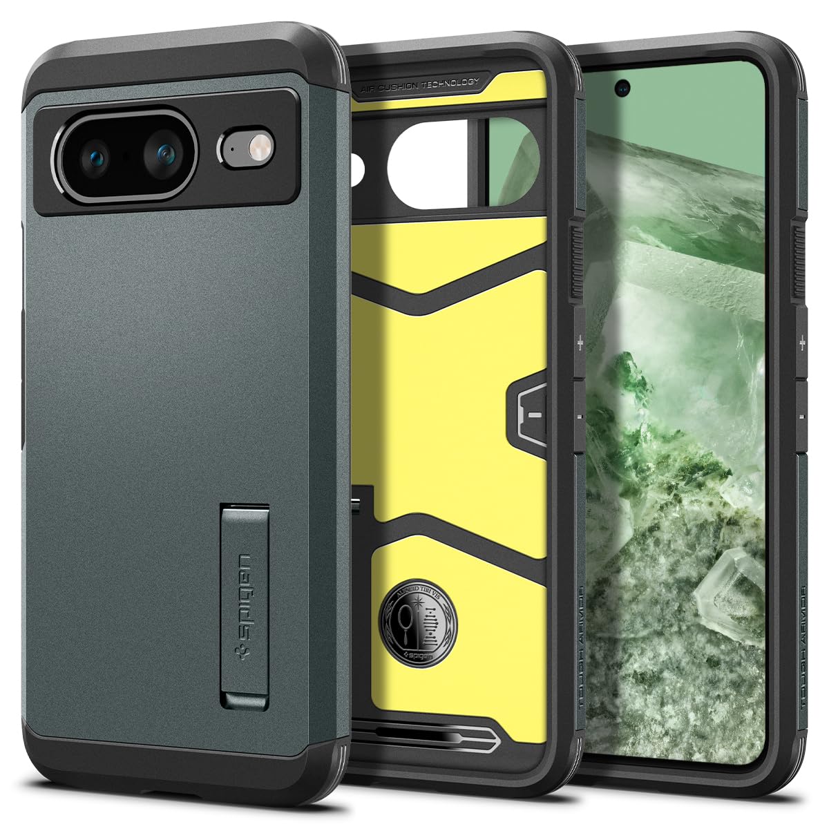Foto 2 pulgar | Funda De Teléfono Spigen Tough Armor Para Pixel 8 (2023) Abyss Green - Venta Internacional.
