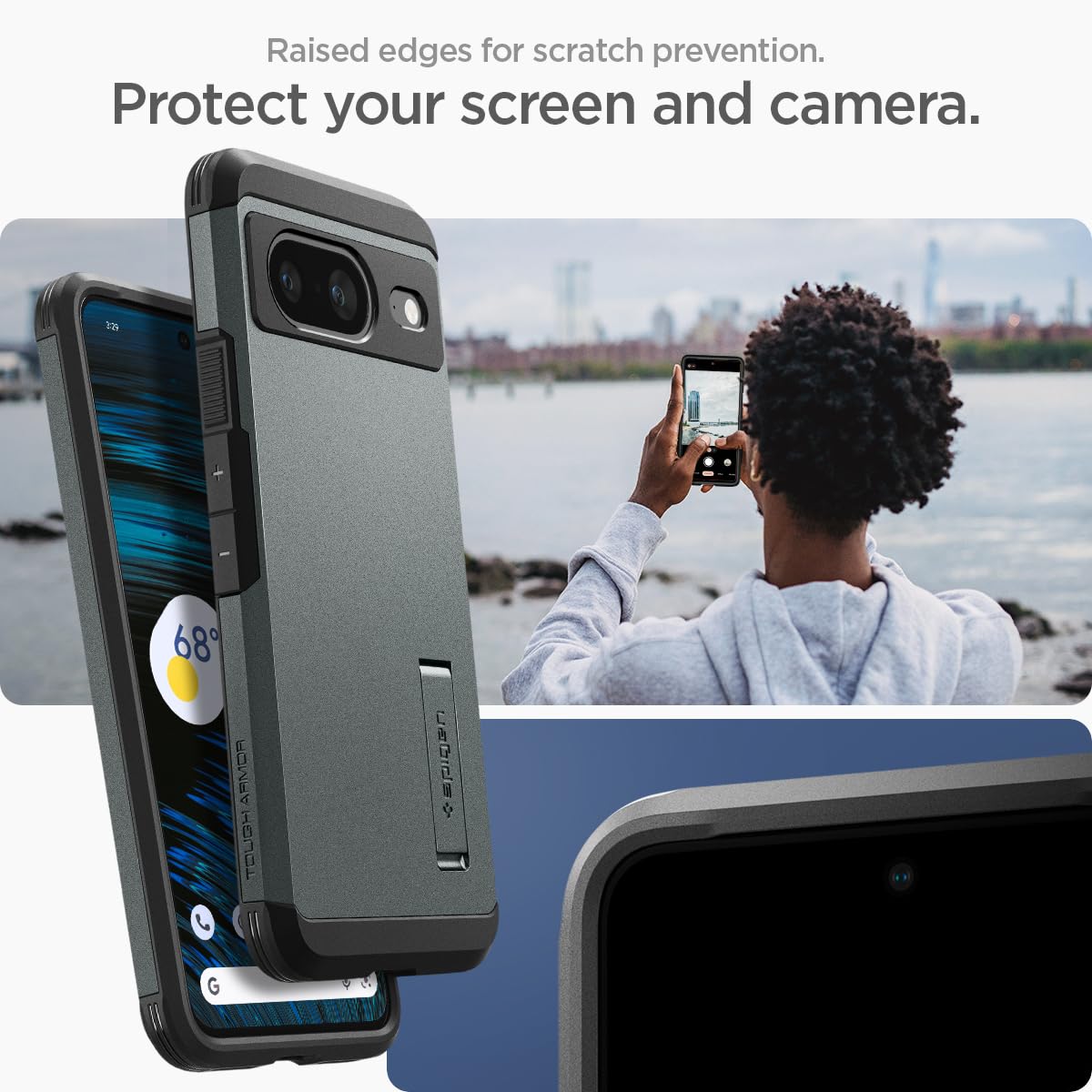 Foto 6 pulgar | Funda De Teléfono Spigen Tough Armor Para Pixel 8 (2023) Abyss Green - Venta Internacional.