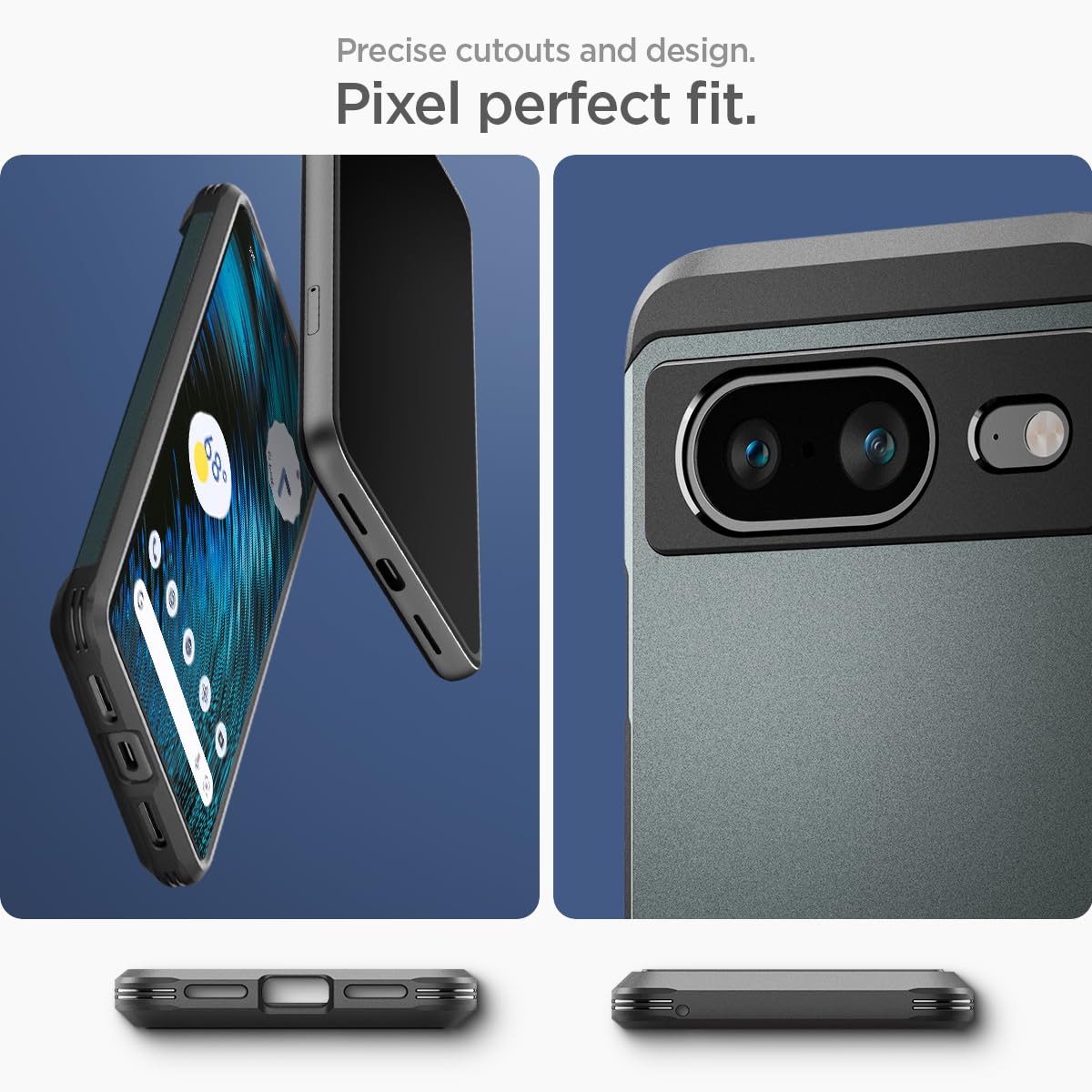 Foto 8 pulgar | Funda De Teléfono Spigen Tough Armor Para Pixel 8 (2023) Abyss Green - Venta Internacional.