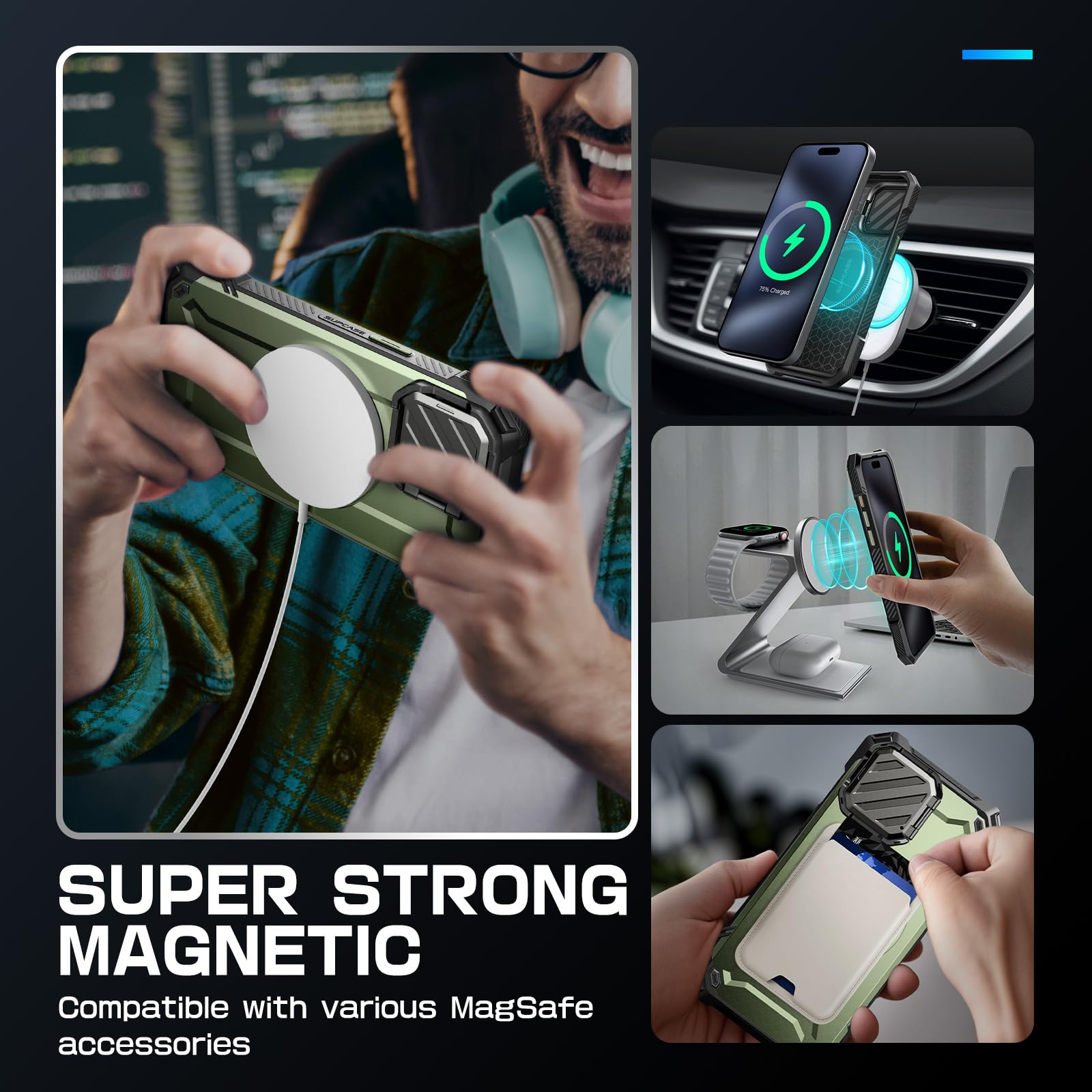 Foto 6 pulgar | Funda De Teléfono Supcase Para Iphone 15 Pro Max Con Funda De Cámara - Venta Internacional.