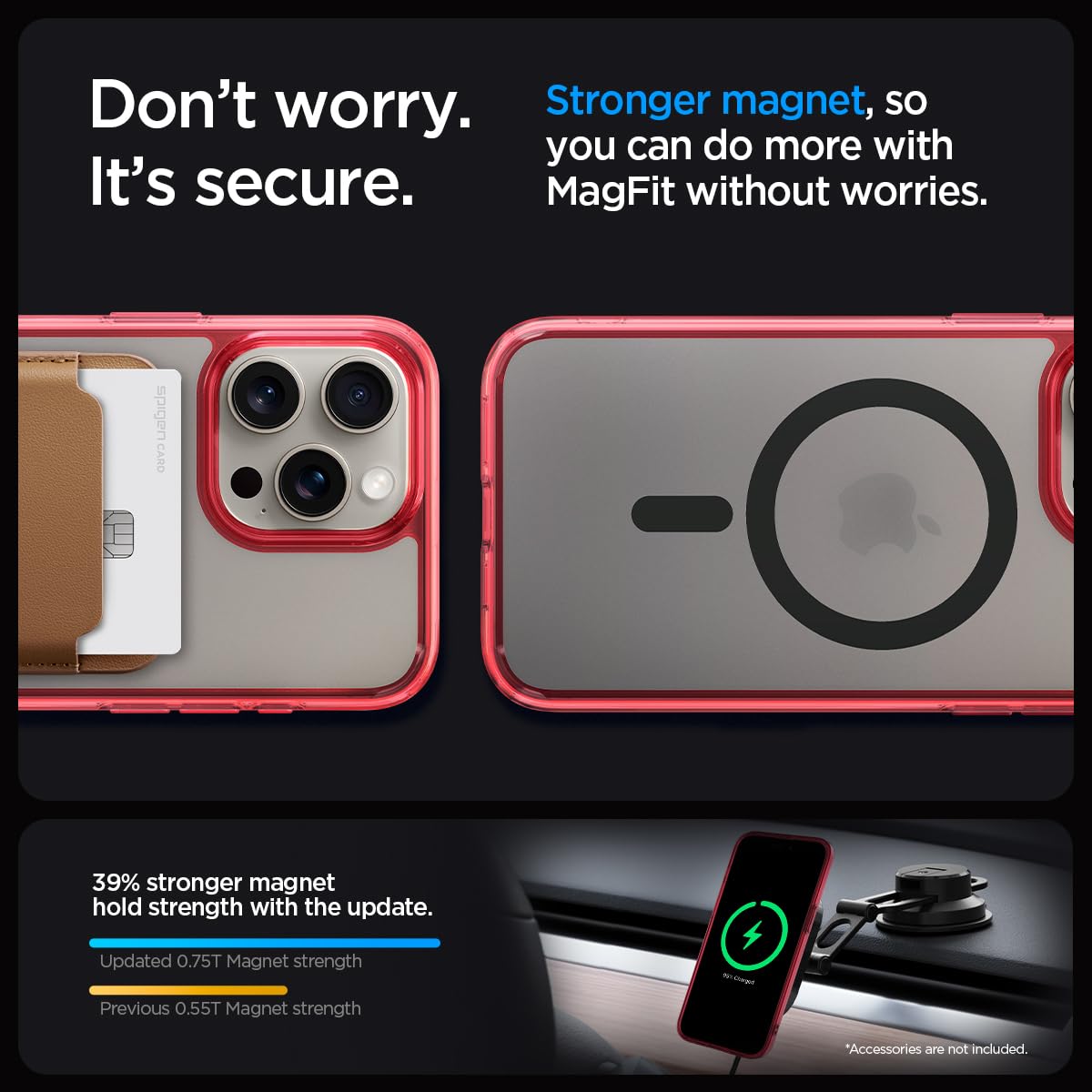 Foto 5 | Funda Spigen Ultra Hybrid Magfit Para Iphone 15 Pro, Color Rojo Oscuro - Venta Internacional.
