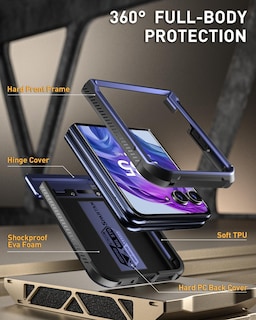 Foto 3 | Funda Poetic Spartan Para Motorola Moto Razr Plus 2024 Azul - Venta Internacional.