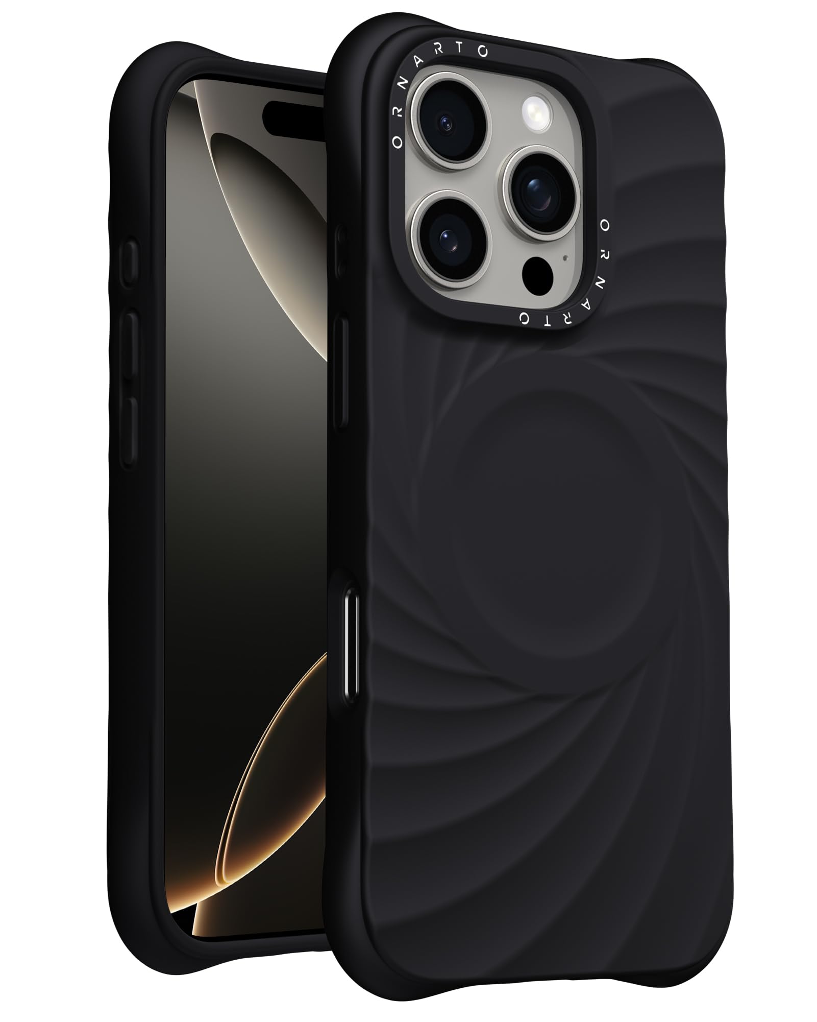 Funda De Teléfono Ornarto Vortuxe Para Iphone 16 Pro Max Negra - Venta Internacional.