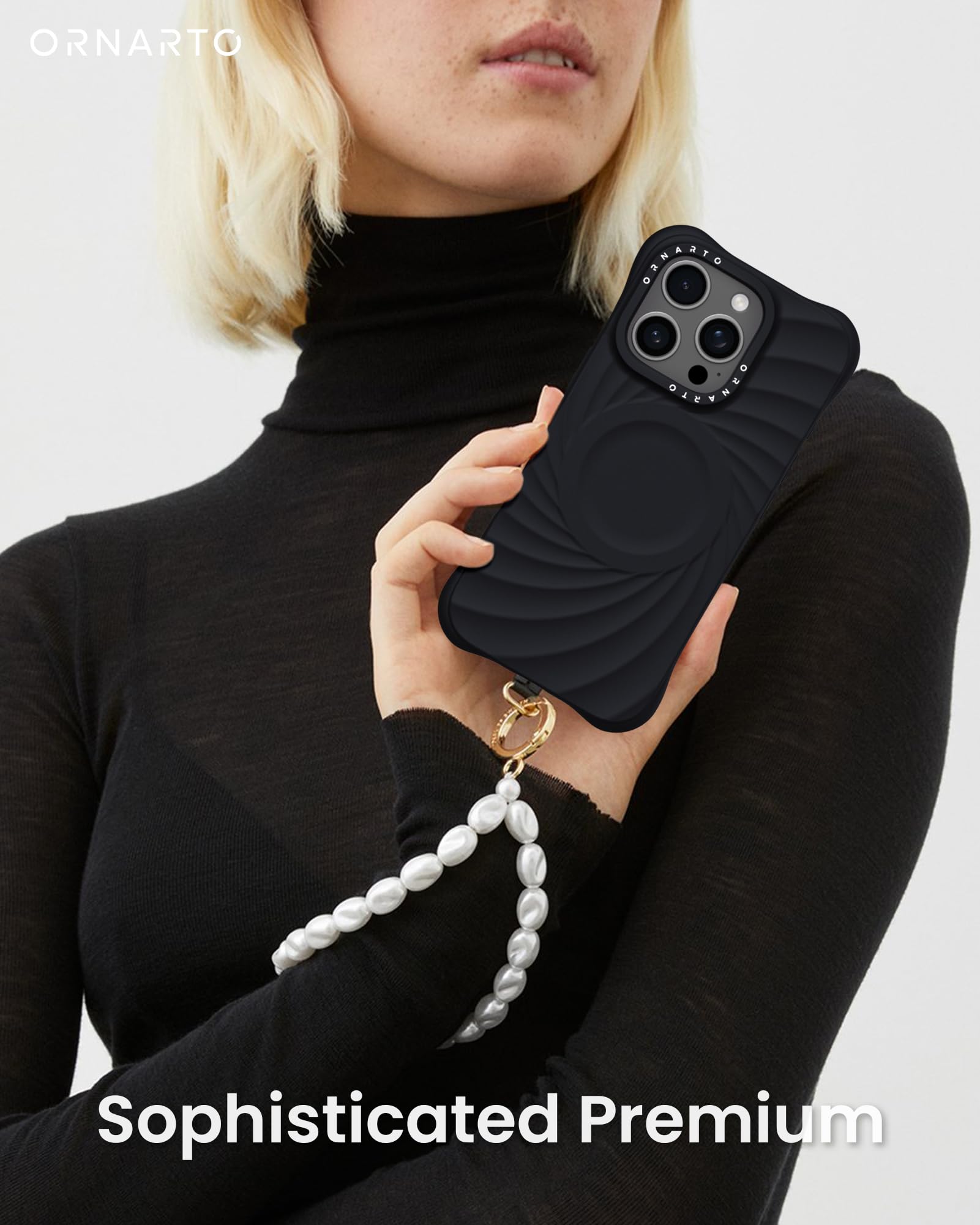 Foto 7 pulgar | Funda De Teléfono Ornarto Vortuxe Para Iphone 16 Pro Max Negra - Venta Internacional.