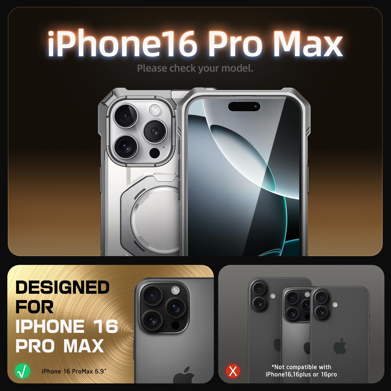 Foto 3 pulgar | Funda Para Teléfono Supcase Unicorn Beetle Grip Para Iphone 16 Pro Max, Color Blanco - Venta Internacional.