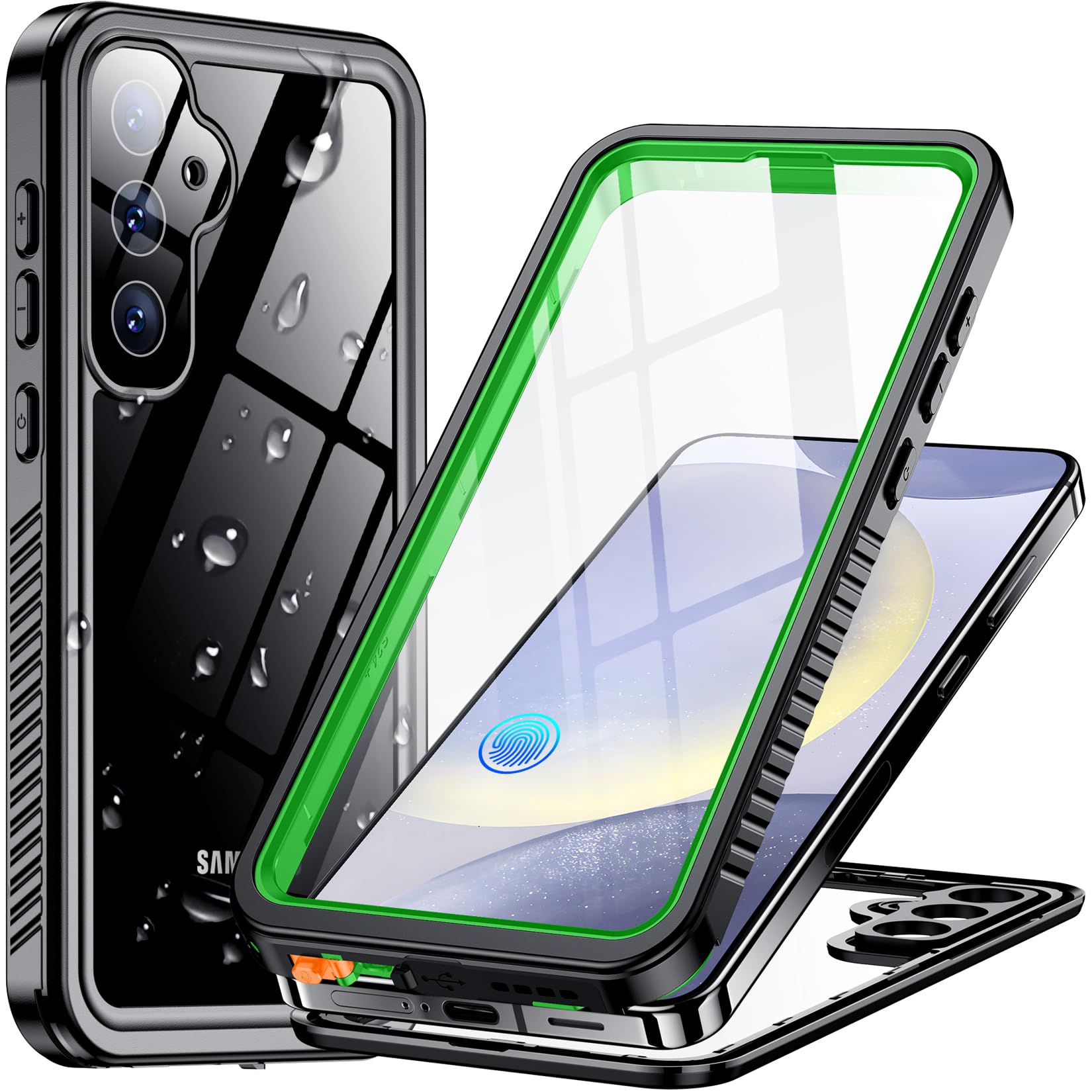 Foto 2 pulgar | Funda De Teléfono Temdan Impermeable Con Protector De Pantalla Para Galaxy S24 - Venta Internacional.