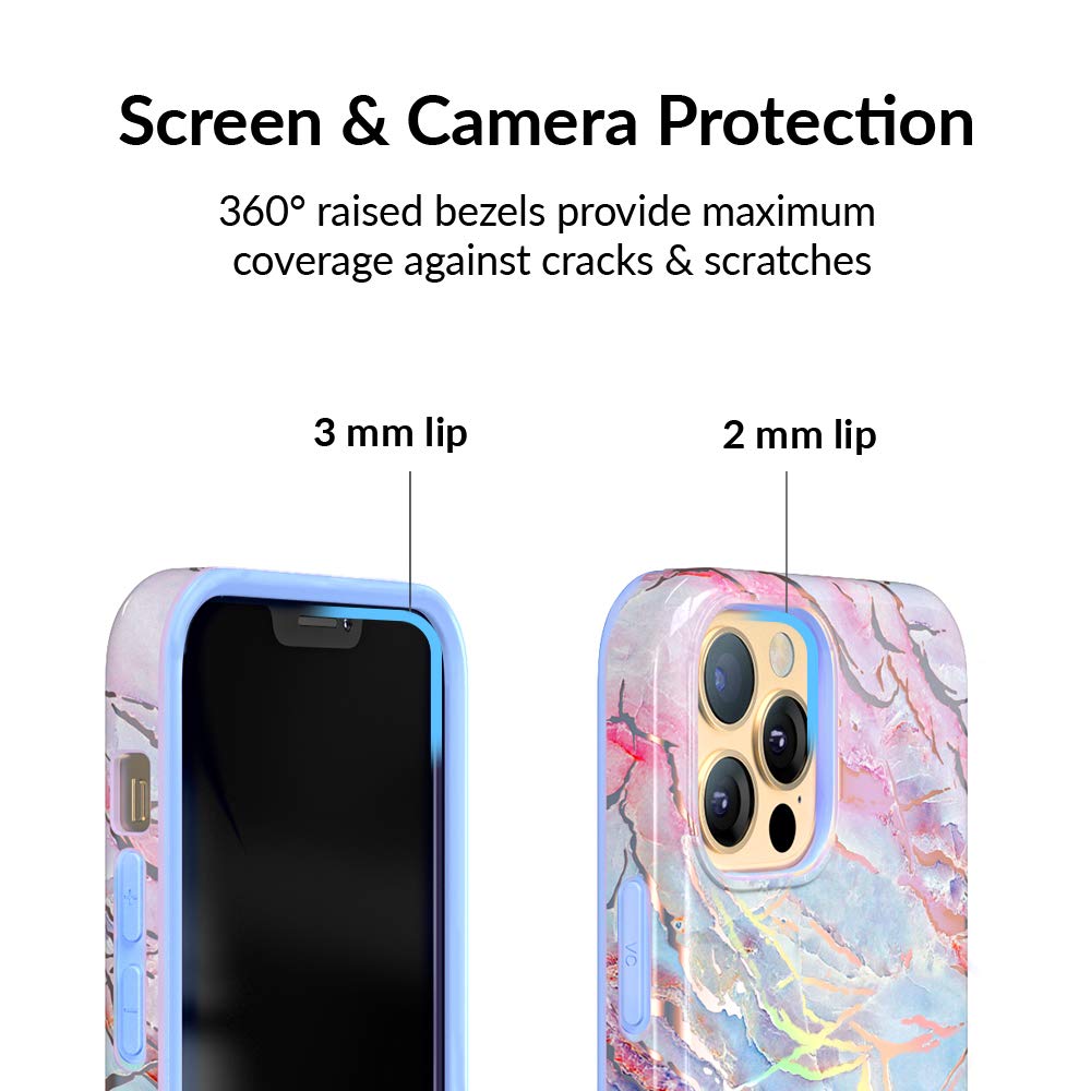Foto 4 pulgar | Funda De Teléfono Velvet Caviar Para Iphone 12/12 Pro, Holográfica, Azul - Venta Internacional.