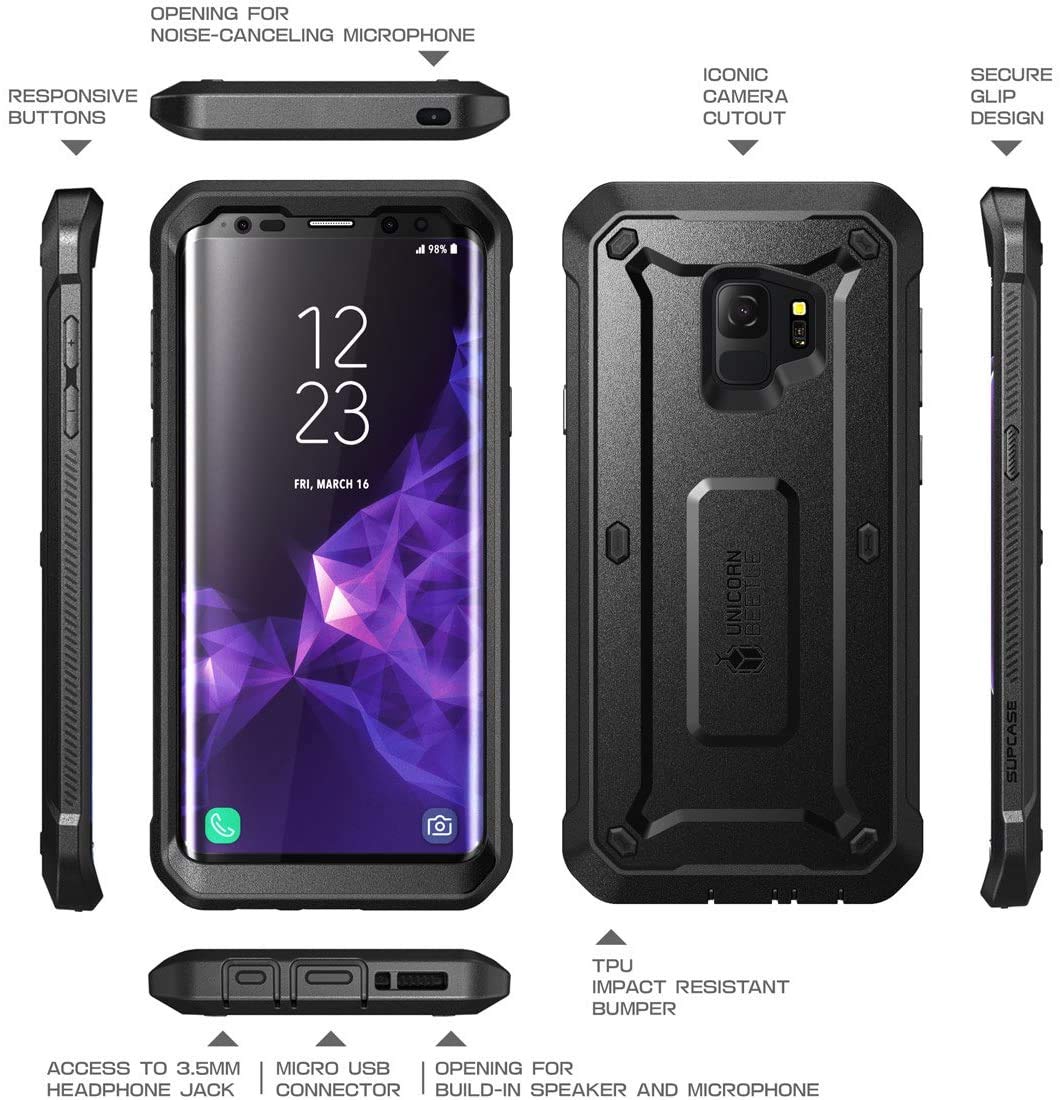 Foto 8 pulgar | Funda Supcase Unicorn Beetle Pro Rugged Galaxy S9 Negra - Venta Internacional.