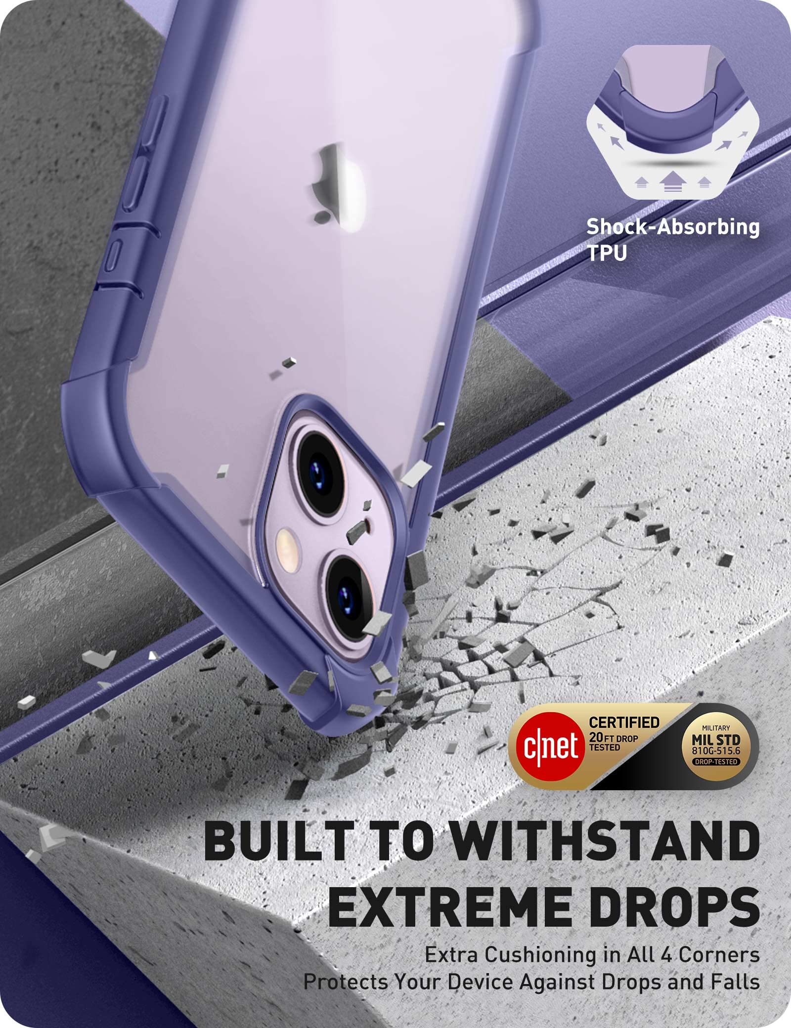 Foto 5 pulgar | Funda I-blason Ares Series A Prueba De Golpes Para Iphone 13 De 6.1 Pulgadas, Color Malva - Venta Internacional.