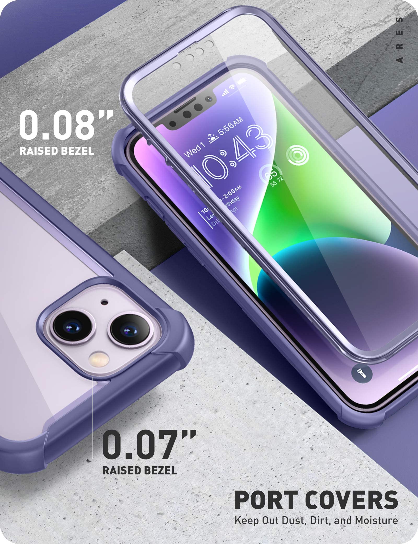 Foto 6 | Funda I-blason Ares Series A Prueba De Golpes Para Iphone 13 De 6.1 Pulgadas, Color Malva - Venta Internacional.