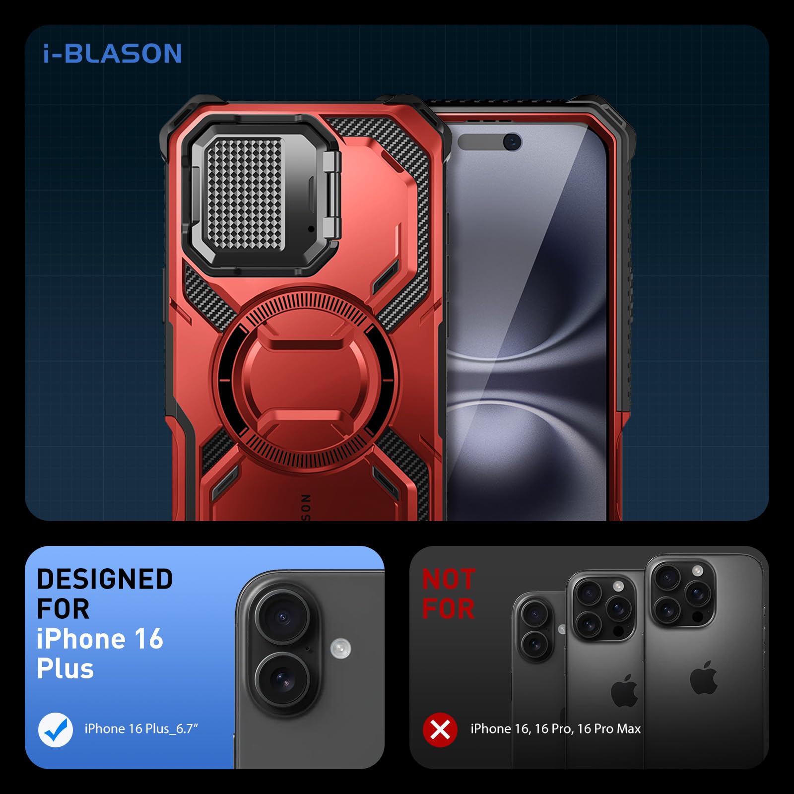 Foto 3 pulgar | Funda De Teléfono I-blason Armorbox Para Iphone 16 Plus Con Magsafe R - Venta Internacional.