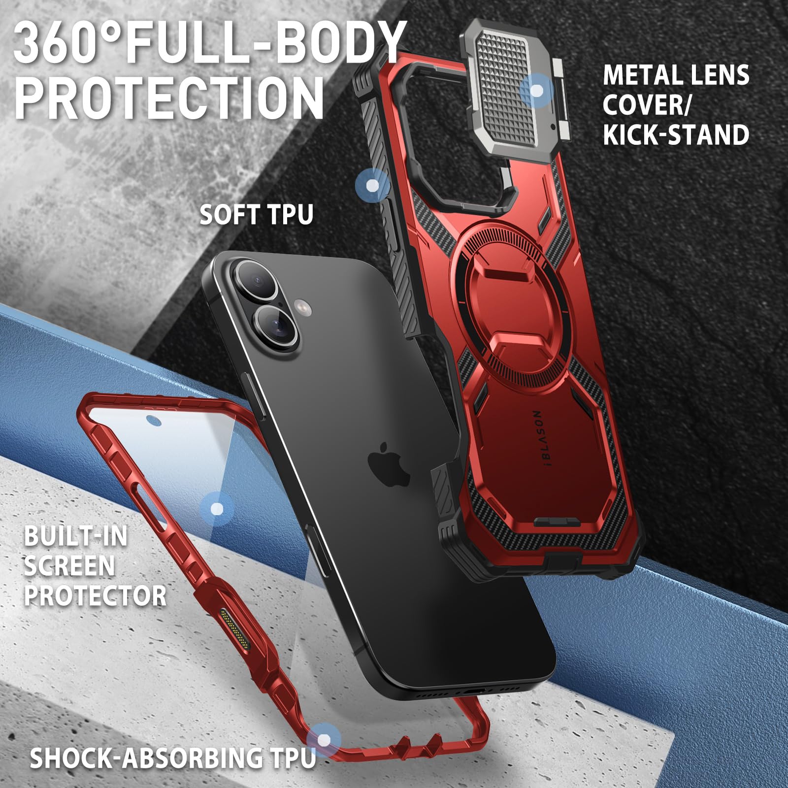 Foto 5 pulgar | Funda De Teléfono I-blason Armorbox Para Iphone 16 Plus Con Magsafe R - Venta Internacional.