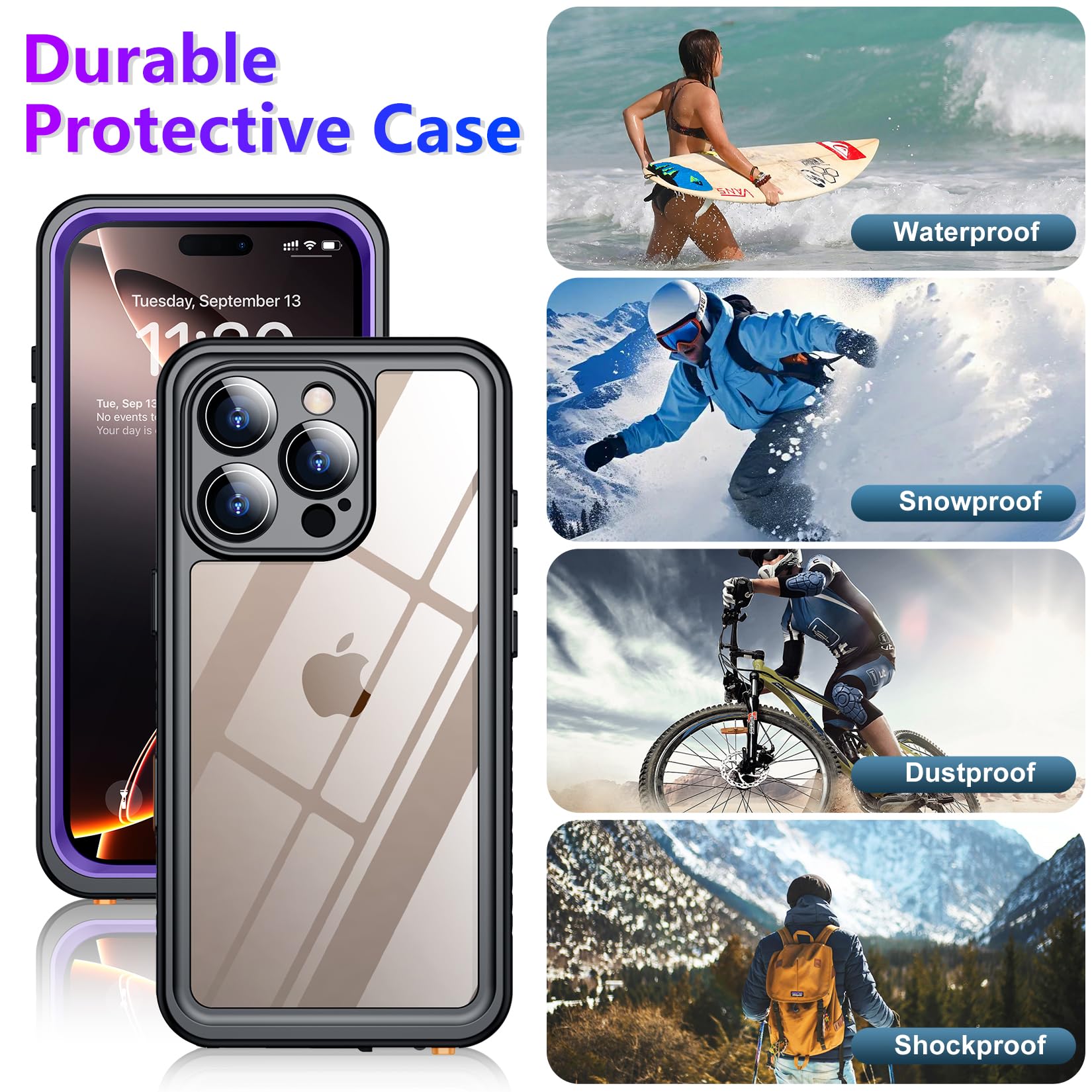 Foto 6 pulgar | Funda Impermeable Temdan Compatible Con Iphone 16 Pro Max - Venta Internacional.