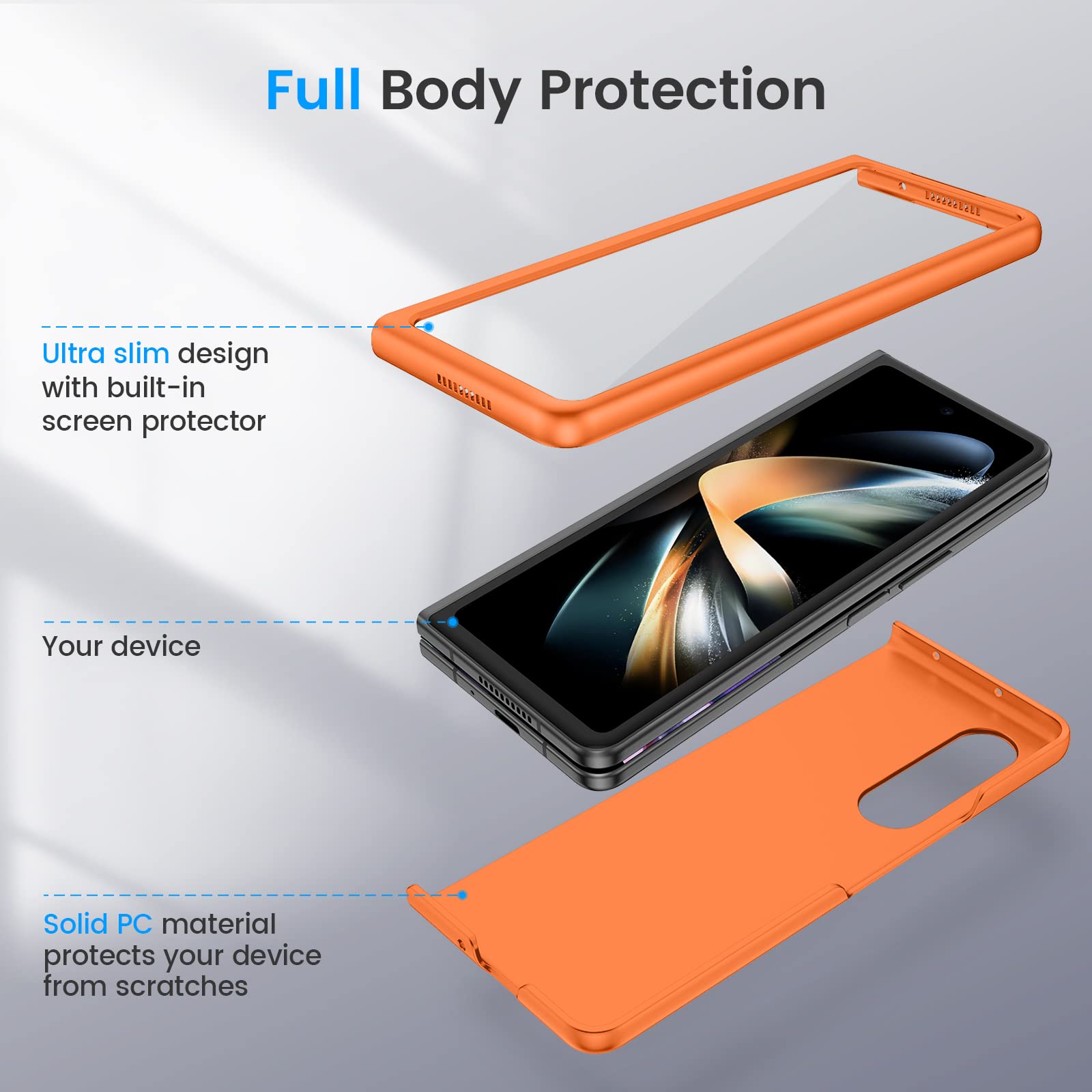 Foto 3 pulgar | Funda De Teléfono Ruky De Cuerpo Completo Con Protector De Pantalla Para Galaxy Z Fold 4 - Venta Internacional.