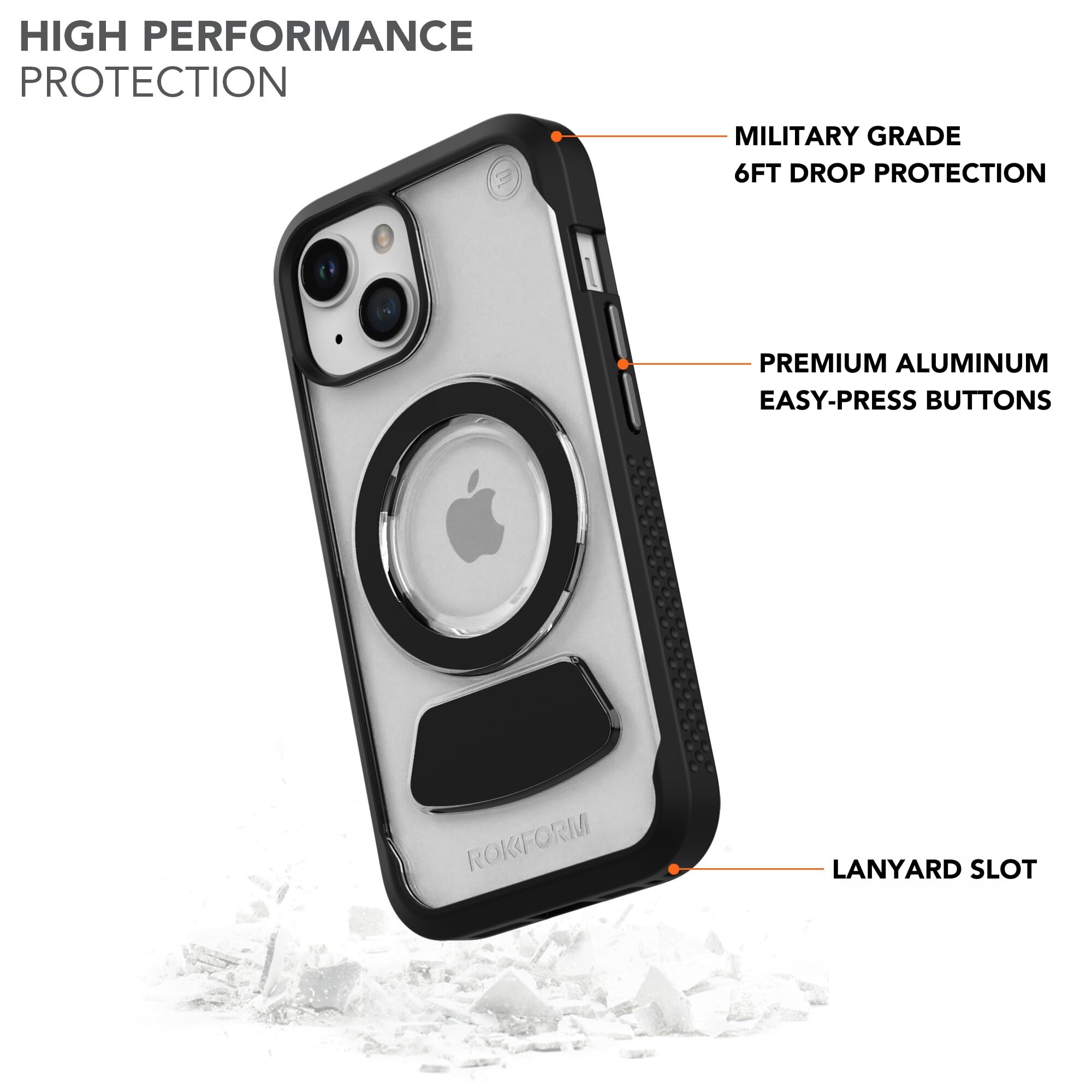 Foto 3 pulgar | Funda De Teléfono Rokform Eagle 3 Series Para Iphone 15, Transparente - Venta Internacional.