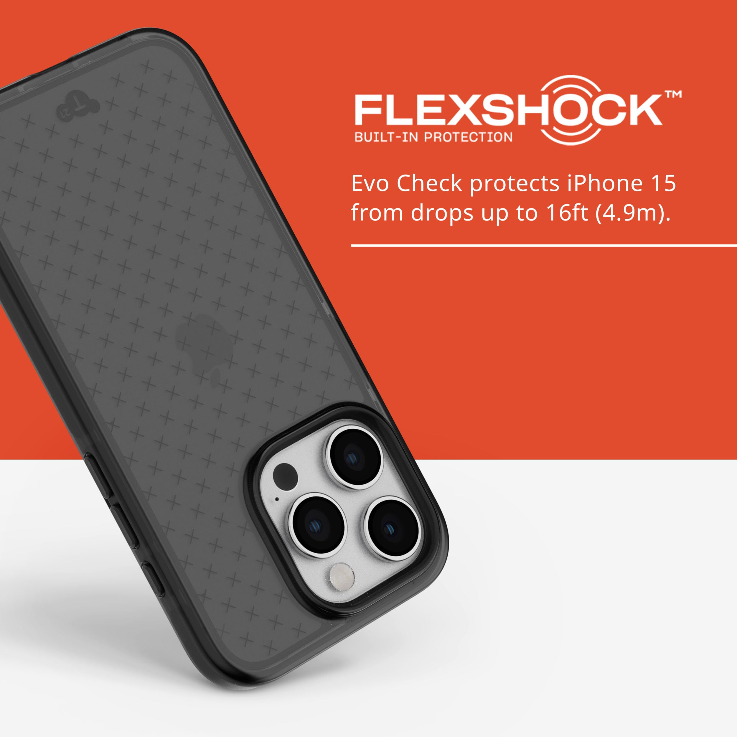 Foto 5 pulgar | Funda Tech21 Evo Check Para Iphone 15 Pro, Color Ahumado Y Negro - Venta Internacional.