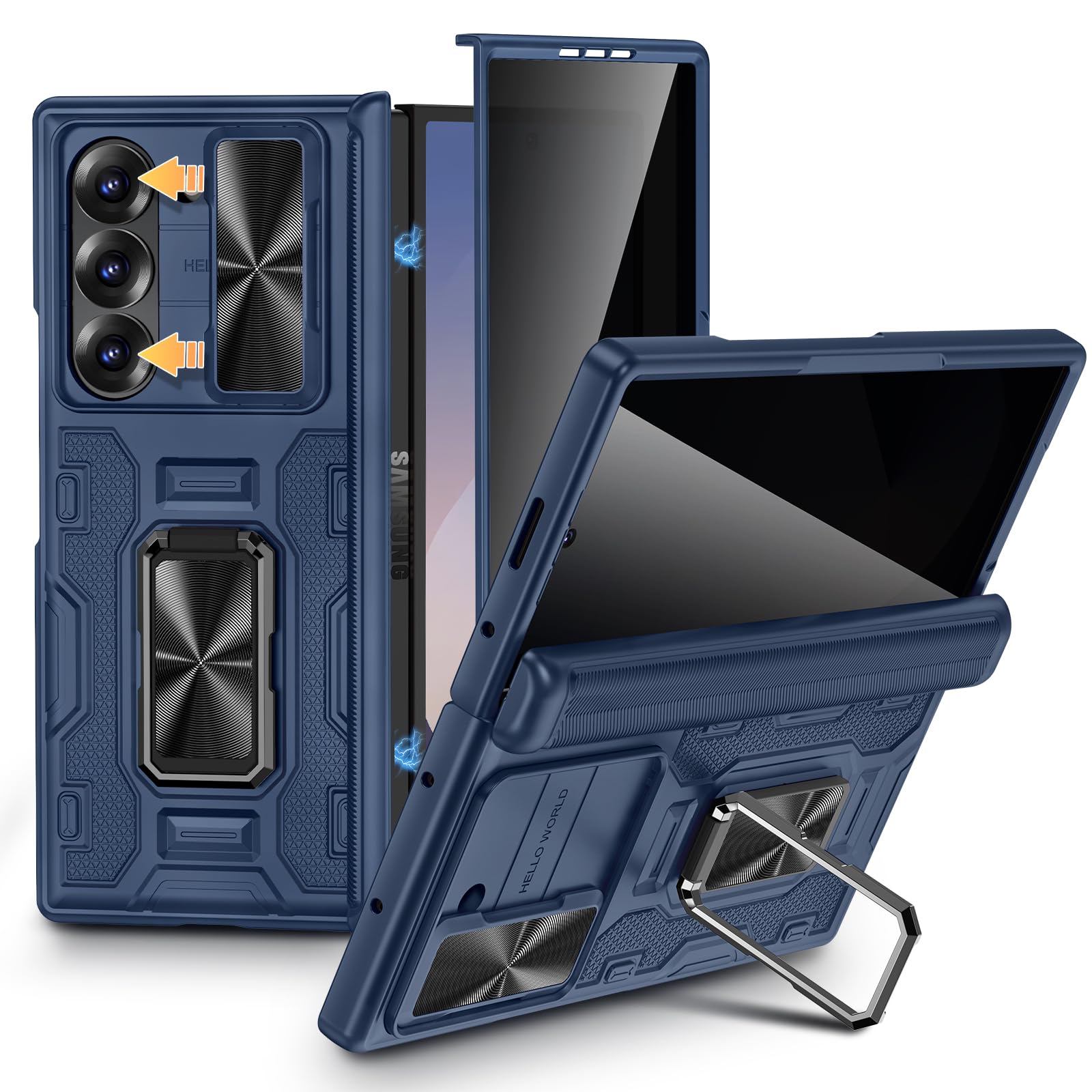 Foto 2 pulgar | Funda Vego Para Samsung Galaxy Z Fold 6 Con Pantalla De Privacidad, Color Azul - Venta Internacional.
