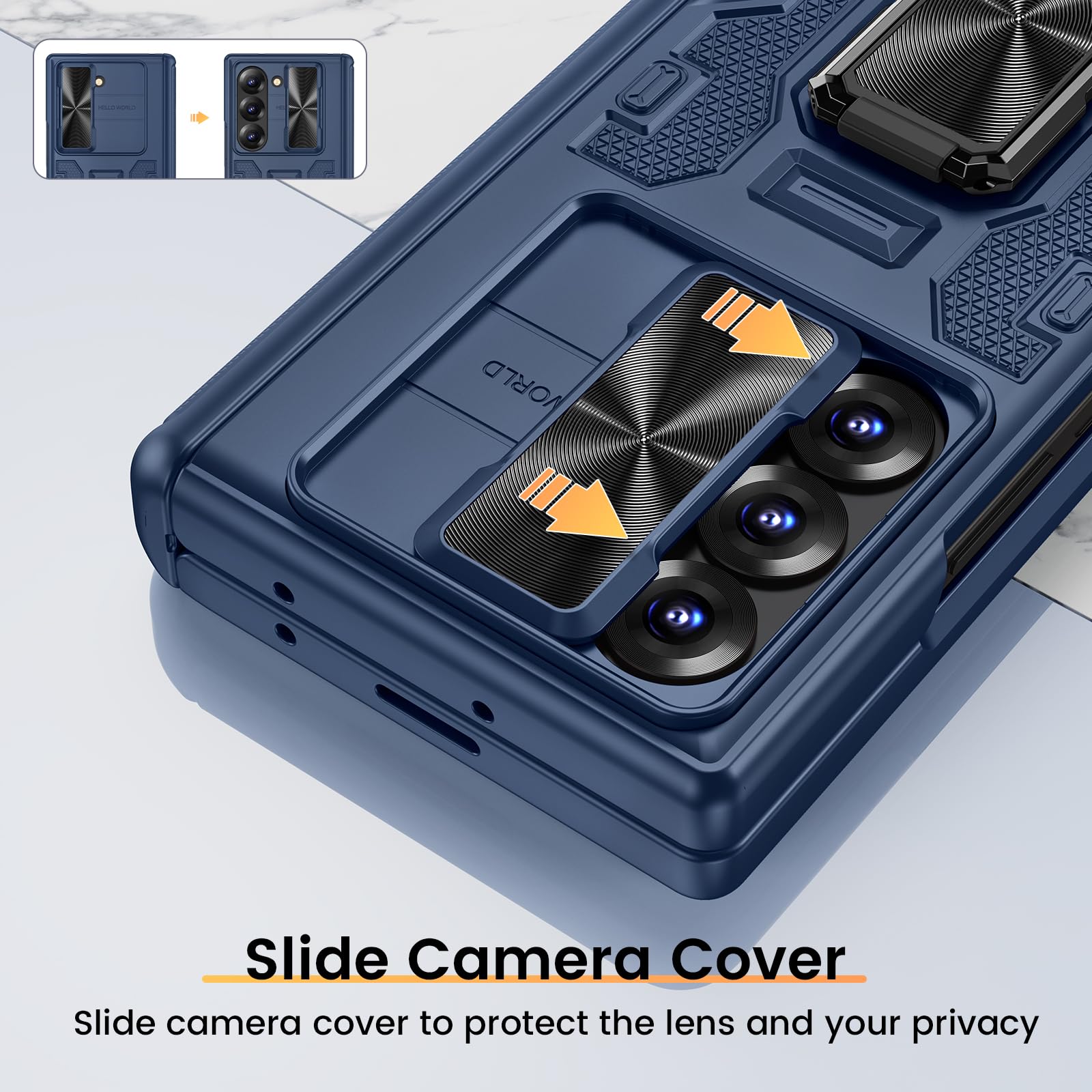 Foto 6 pulgar | Funda Vego Para Samsung Galaxy Z Fold 6 Con Pantalla De Privacidad, Color Azul - Venta Internacional.