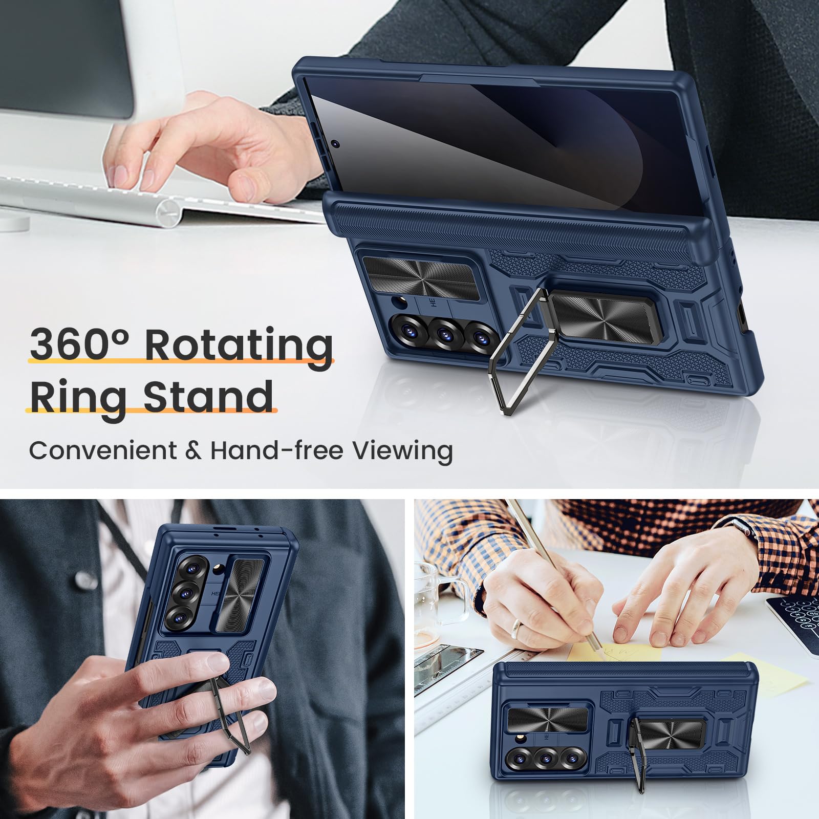 Foto 7 pulgar | Funda Vego Para Samsung Galaxy Z Fold 6 Con Pantalla De Privacidad, Color Azul - Venta Internacional.