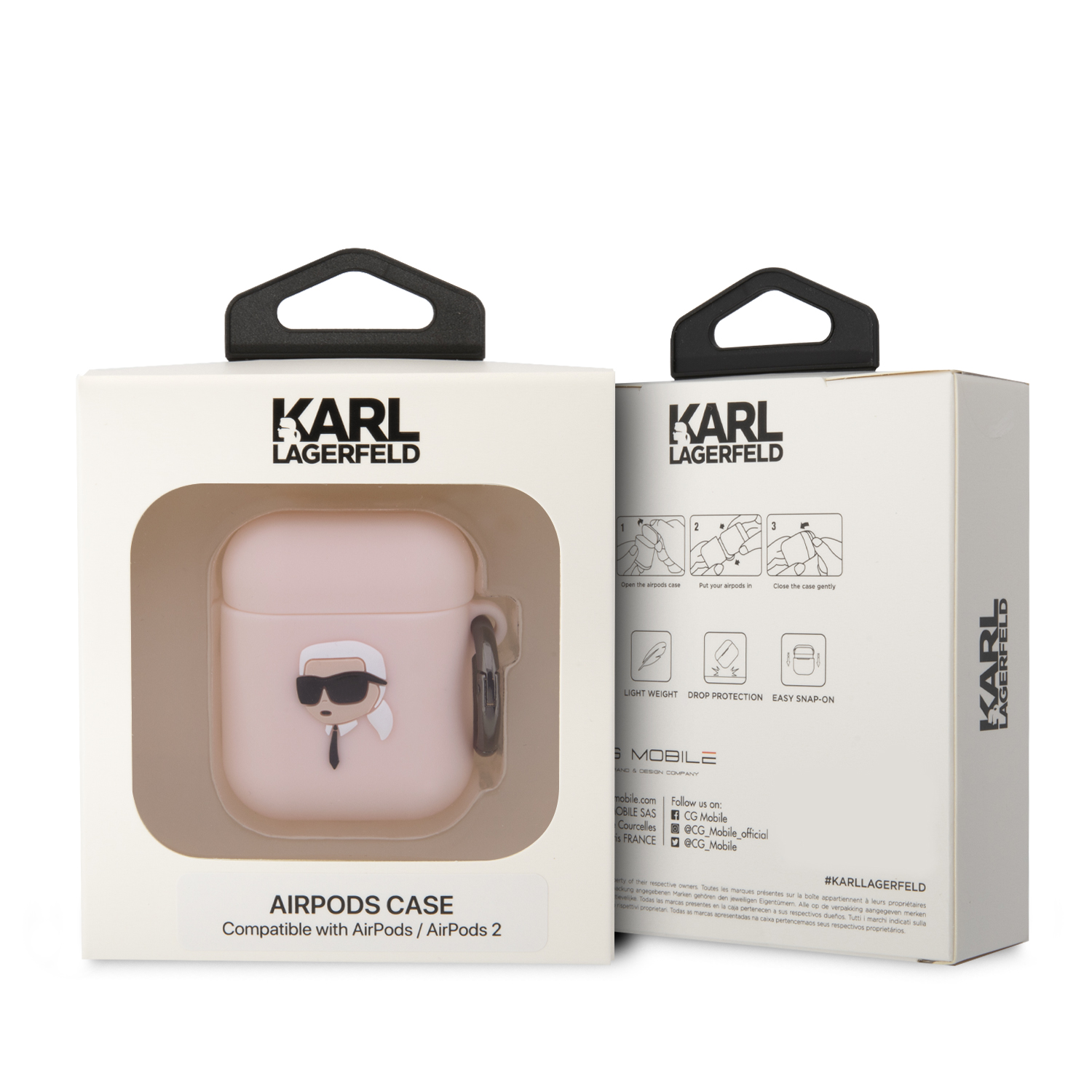 Foto 4 pulgar | Funda Karl Lagerfeld Silicón Airpods 1/2 - Rosa Original
