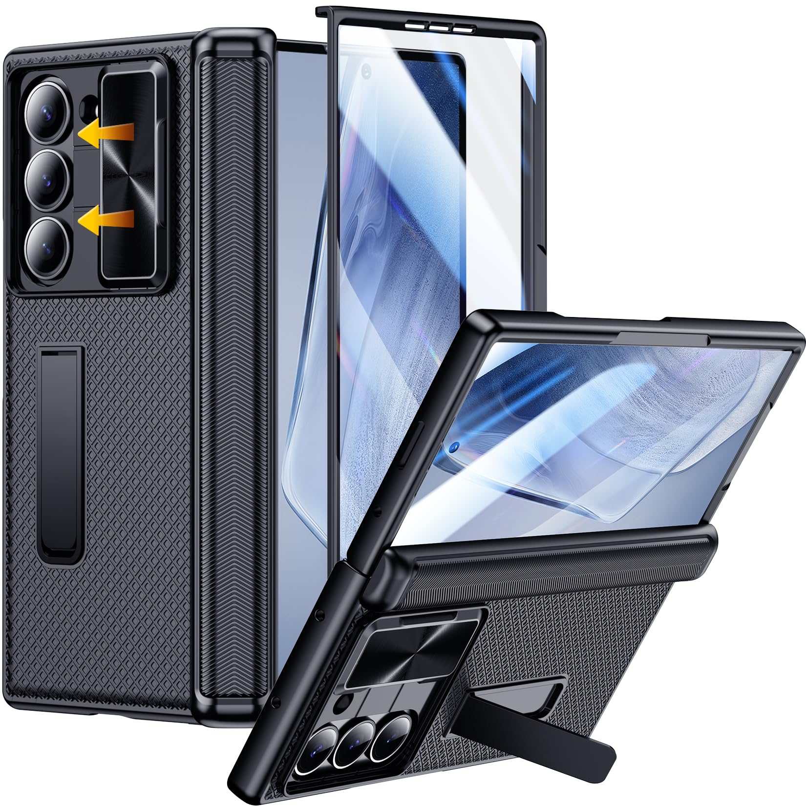 Foto 2 pulgar | Funda De Teléfono Temdan Para Samsung Galaxy Z Fold 6 Negra - Venta Internacional.