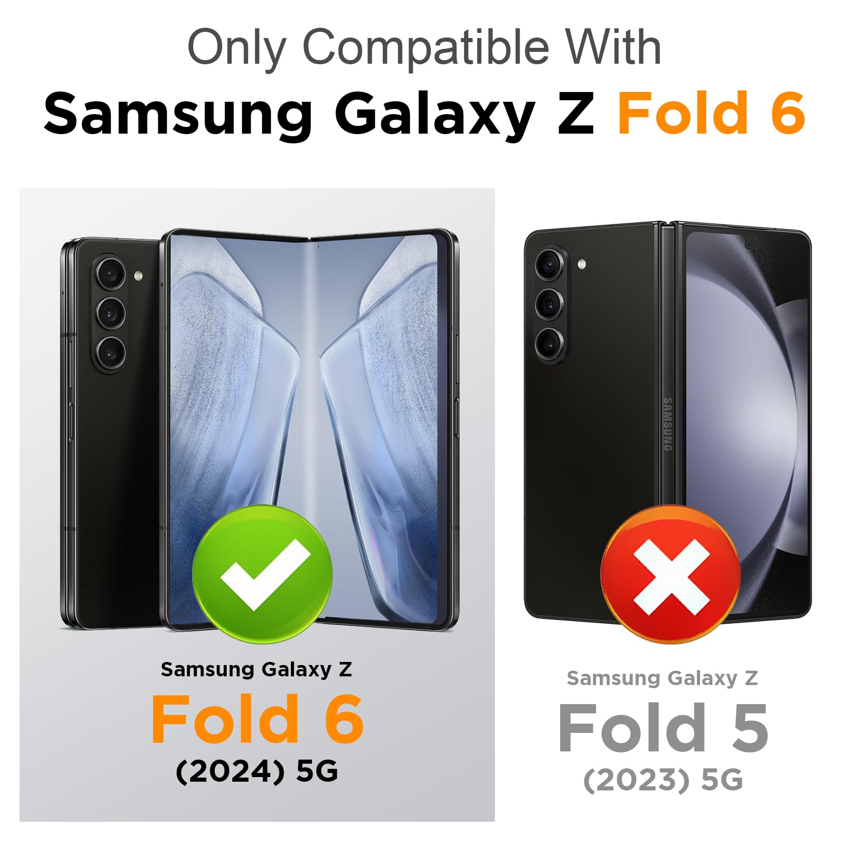 Foto 3 pulgar | Funda De Teléfono Temdan Para Samsung Galaxy Z Fold 6 Negra - Venta Internacional.