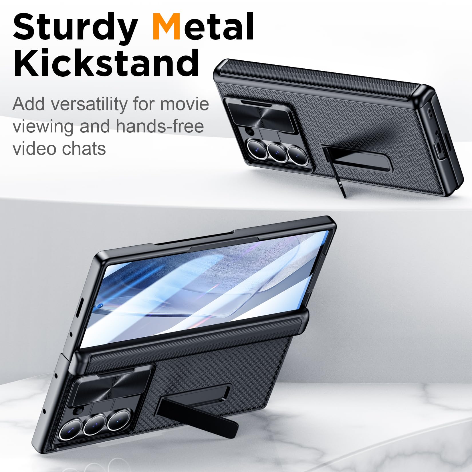Foto 4 pulgar | Funda De Teléfono Temdan Para Samsung Galaxy Z Fold 6 Negra - Venta Internacional.