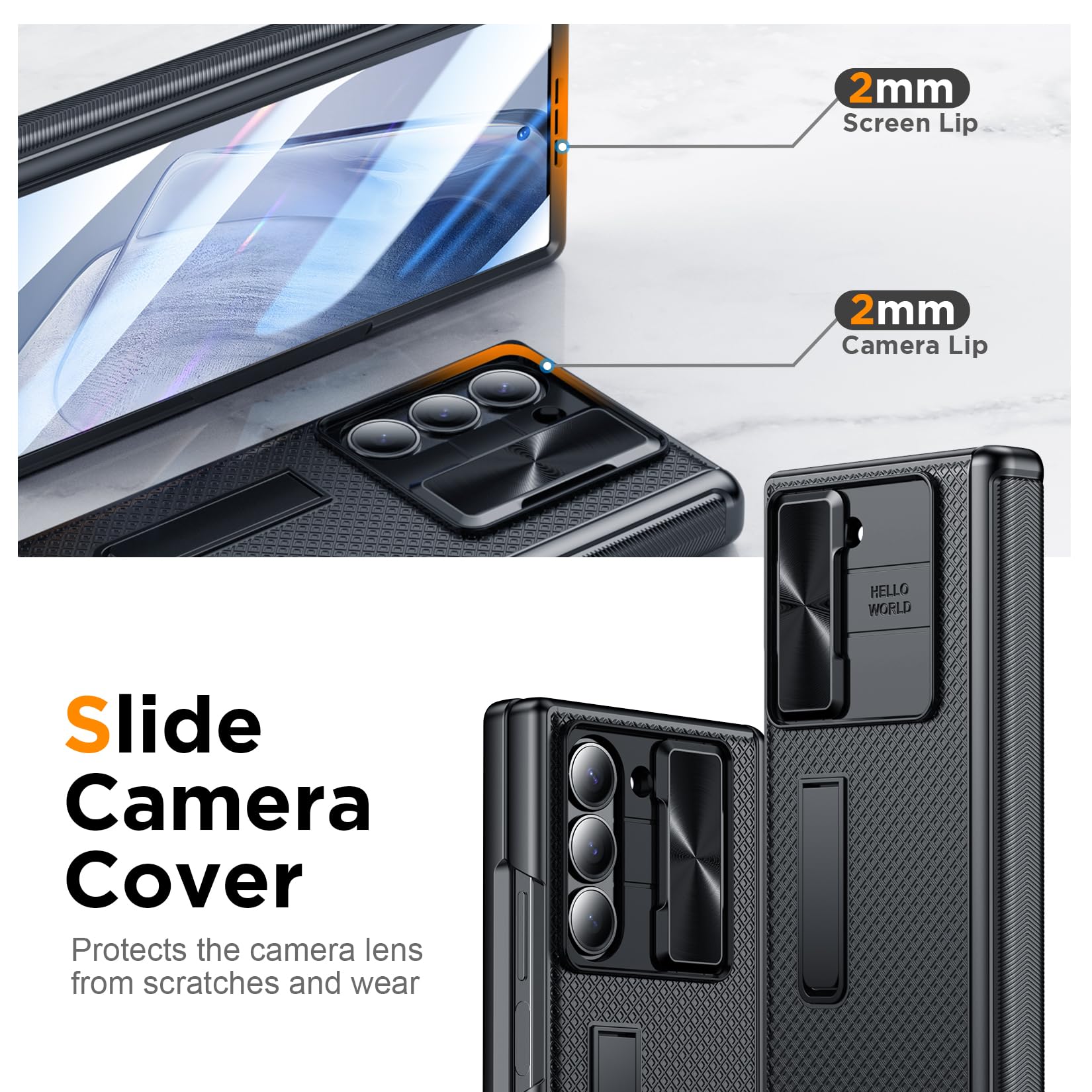 Foto 8 pulgar | Funda De Teléfono Temdan Para Samsung Galaxy Z Fold 6 Negra - Venta Internacional.