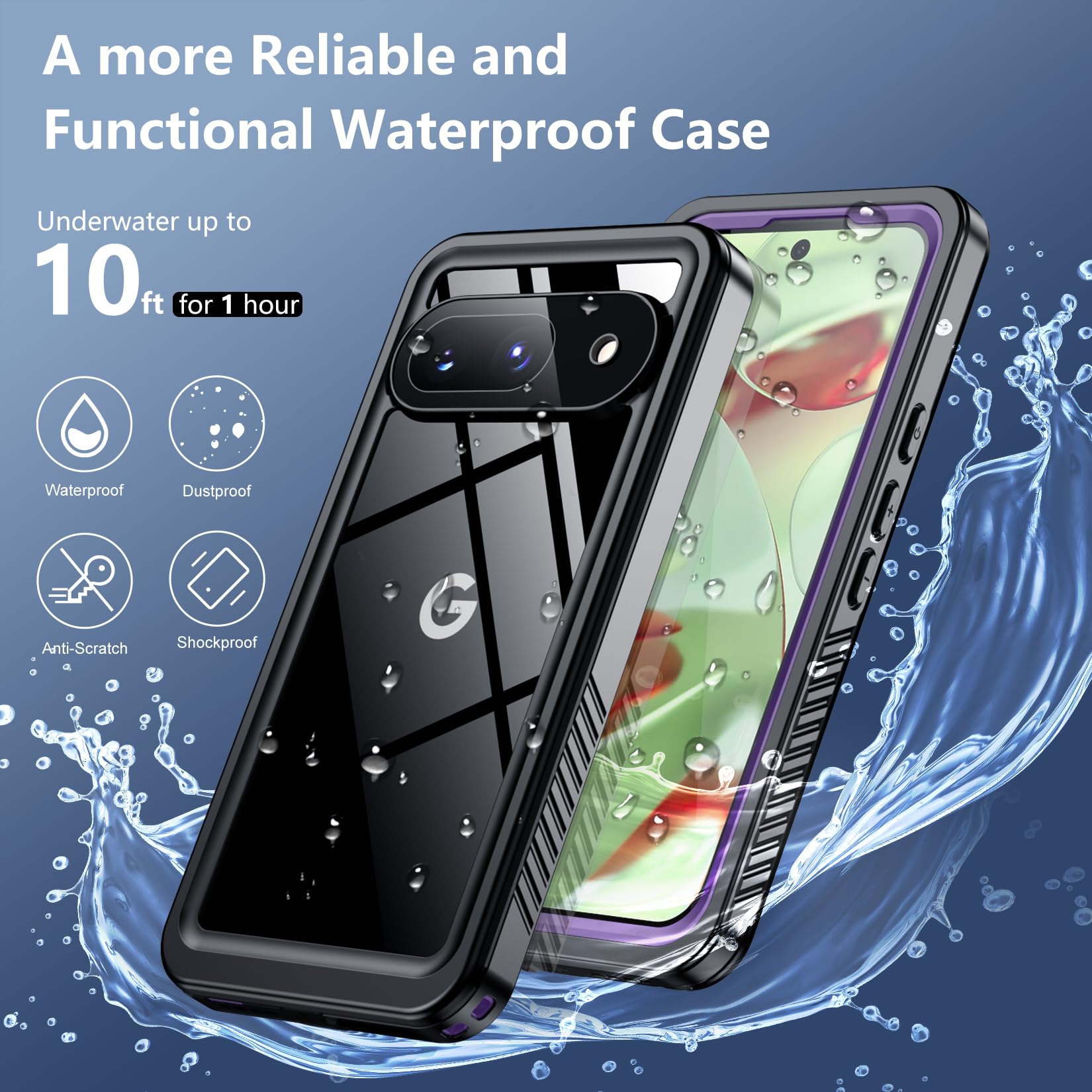 Foto 3 pulgar | Funda Spidercase Impermeable Para Google Pixel 9 De 6.3 Pulgadas, Color Morado - Venta Internacional.