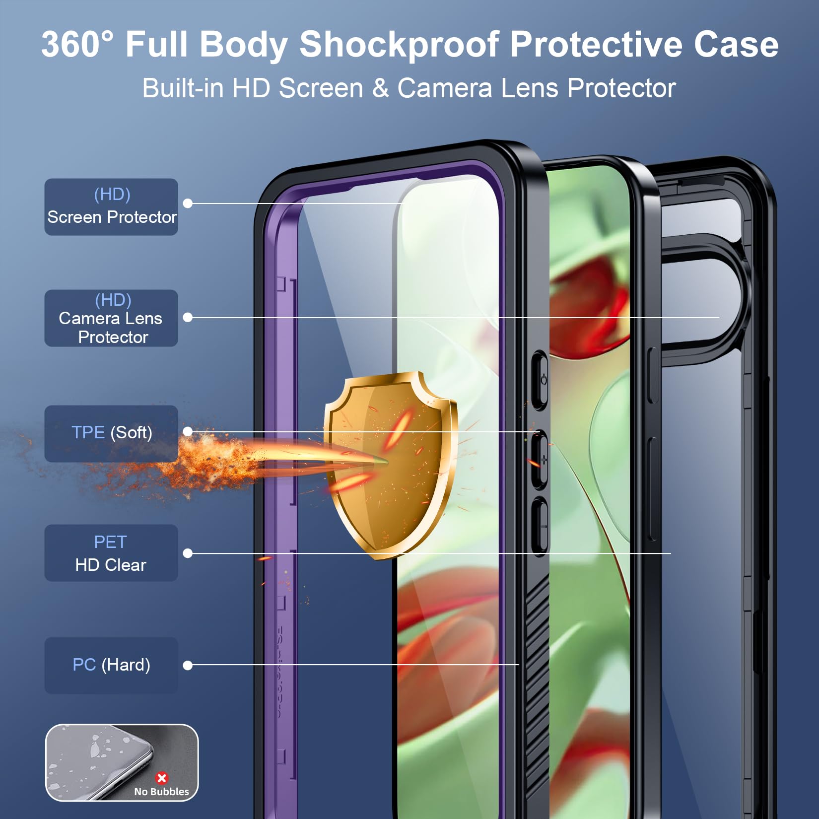 Foto 4 pulgar | Funda Spidercase Impermeable Para Google Pixel 9 De 6.3 Pulgadas, Color Morado - Venta Internacional.