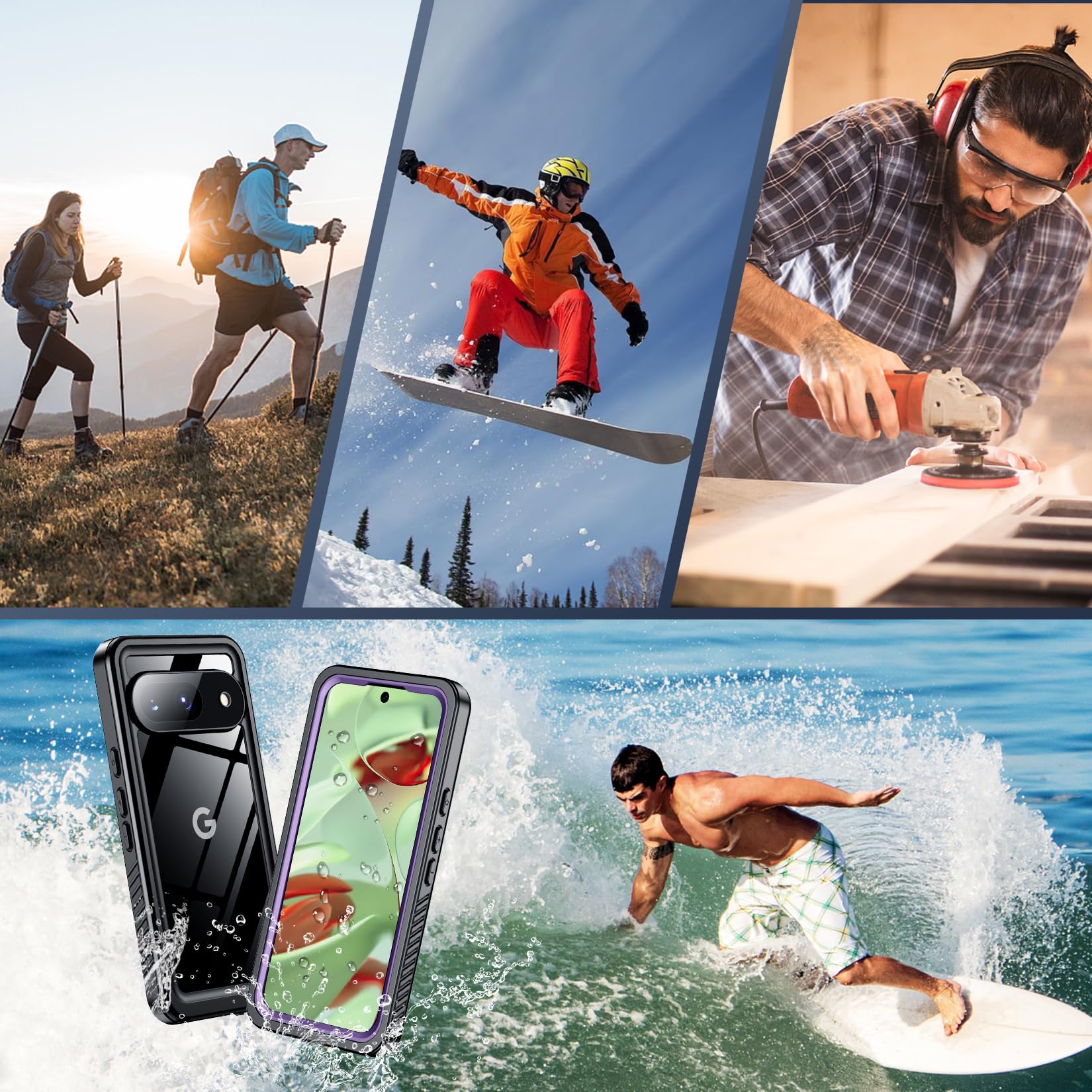 Foto 8 pulgar | Funda Spidercase Impermeable Para Google Pixel 9 De 6.3 Pulgadas, Color Morado - Venta Internacional.