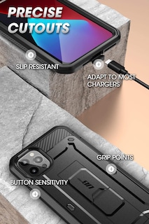 Foto 6 | Funda Supcase Unicorn Beetle Pro Para Iphone 12 Pro Max Negra - Venta Internacional.