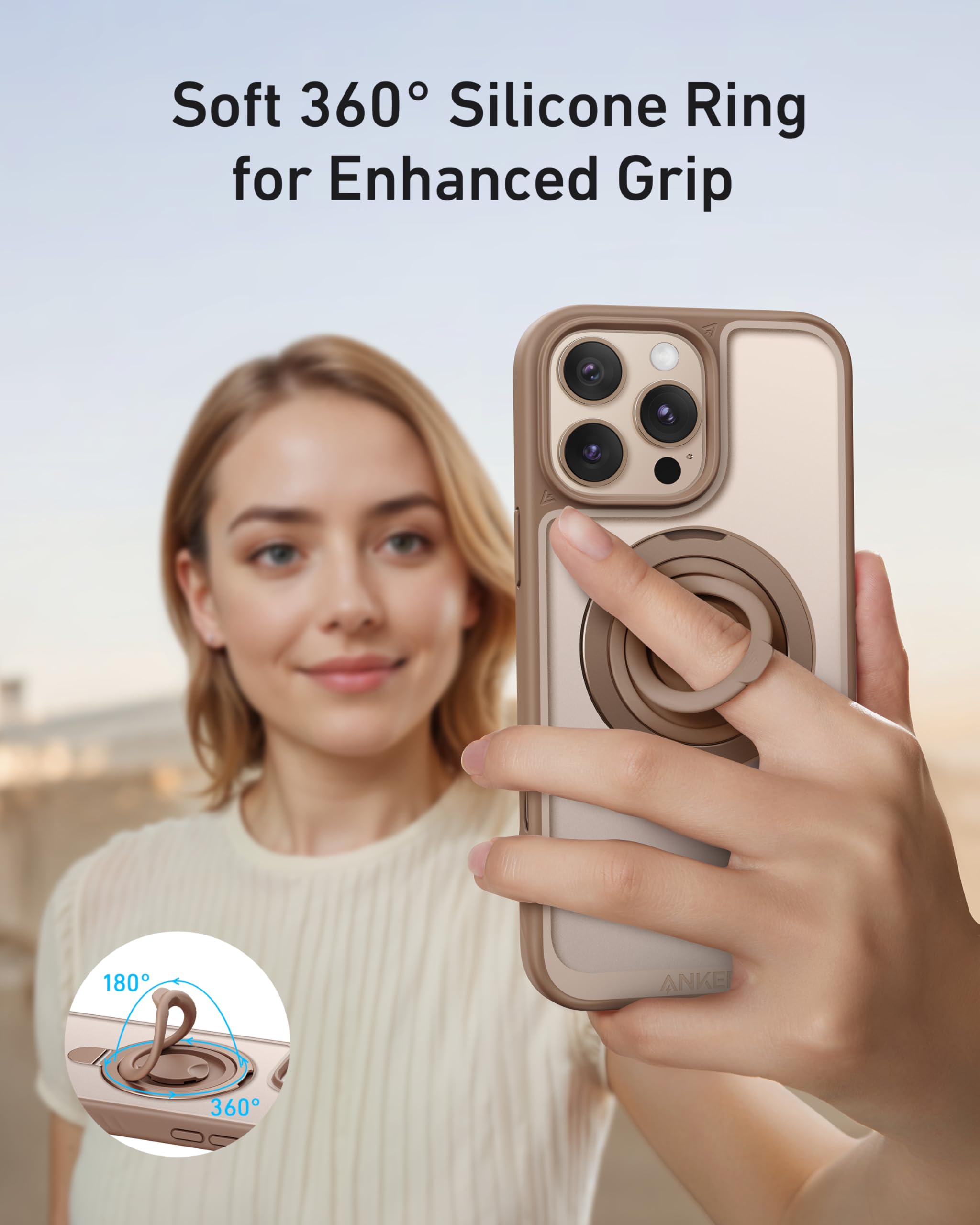 Foto 4 pulgar | Funda con Forma de Anillo Magnético Anker Maggo para Iphone 16 Pro - Venta Internacional