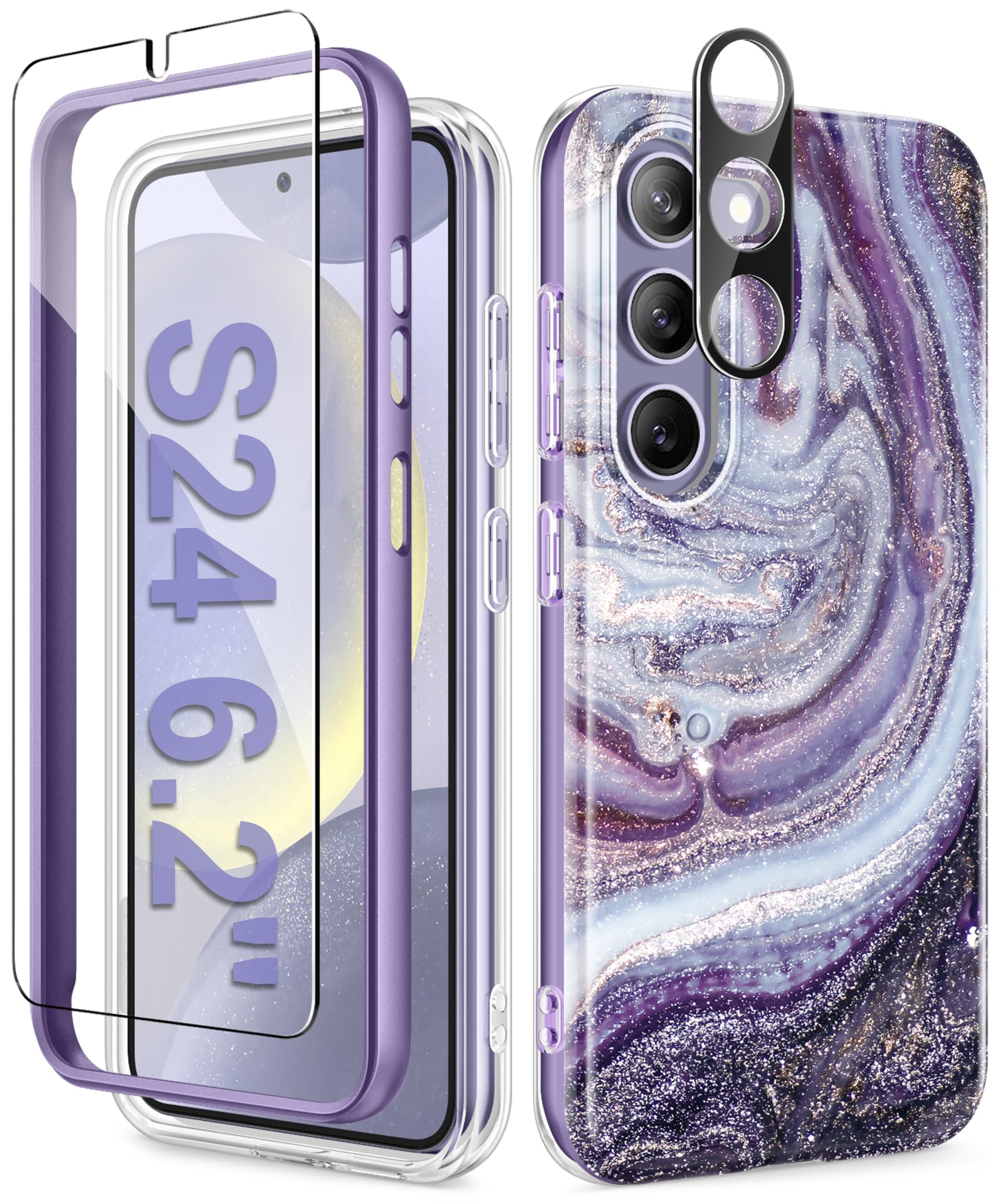 Foto 2 pulgar | Funda De Teléfono Gviewin Para Samsung Galaxy S24 Con Protector De Pantalla - Venta Internacional.