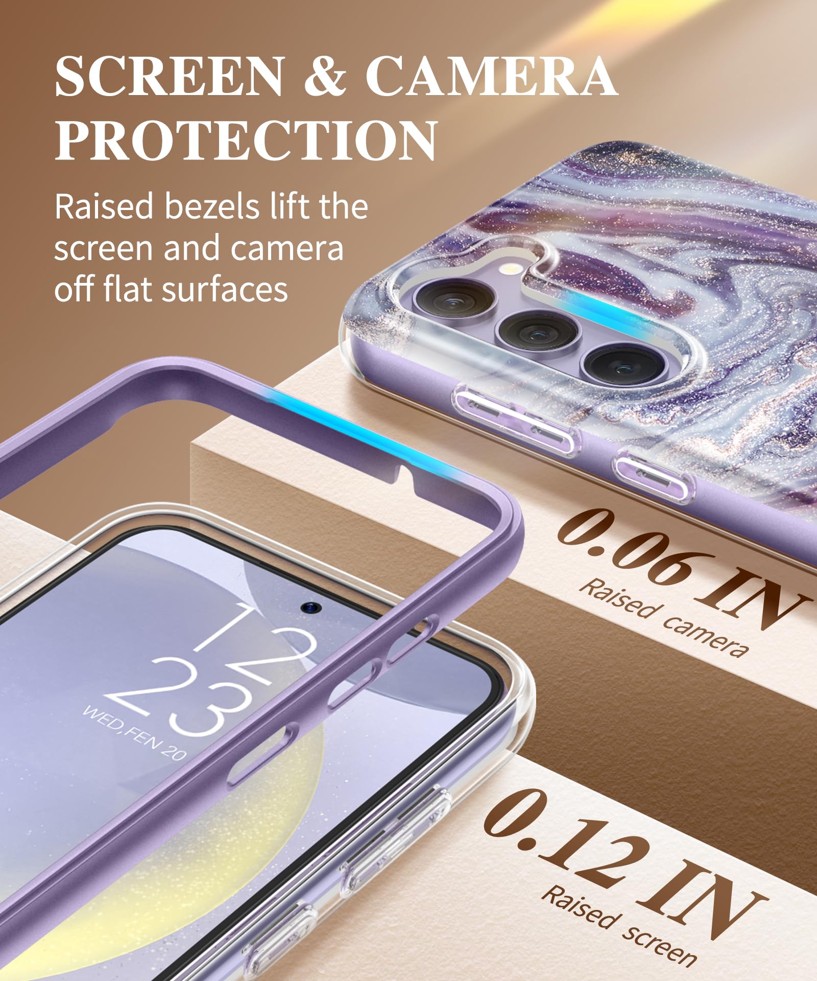 Foto 5 pulgar | Funda De Teléfono Gviewin Para Samsung Galaxy S24 Con Protector De Pantalla - Venta Internacional.