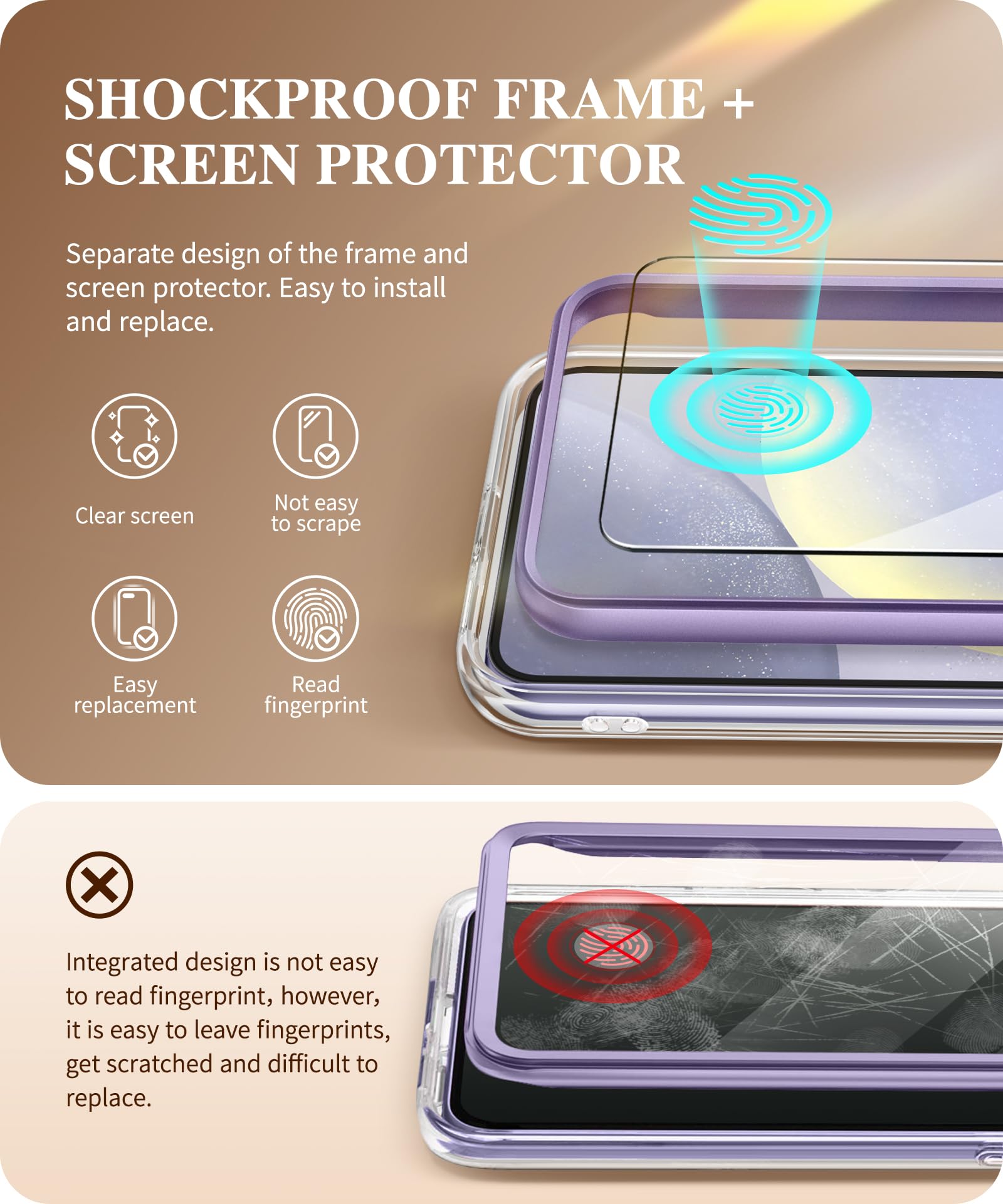 Foto 6 pulgar | Funda De Teléfono Gviewin Para Samsung Galaxy S24 Con Protector De Pantalla - Venta Internacional.