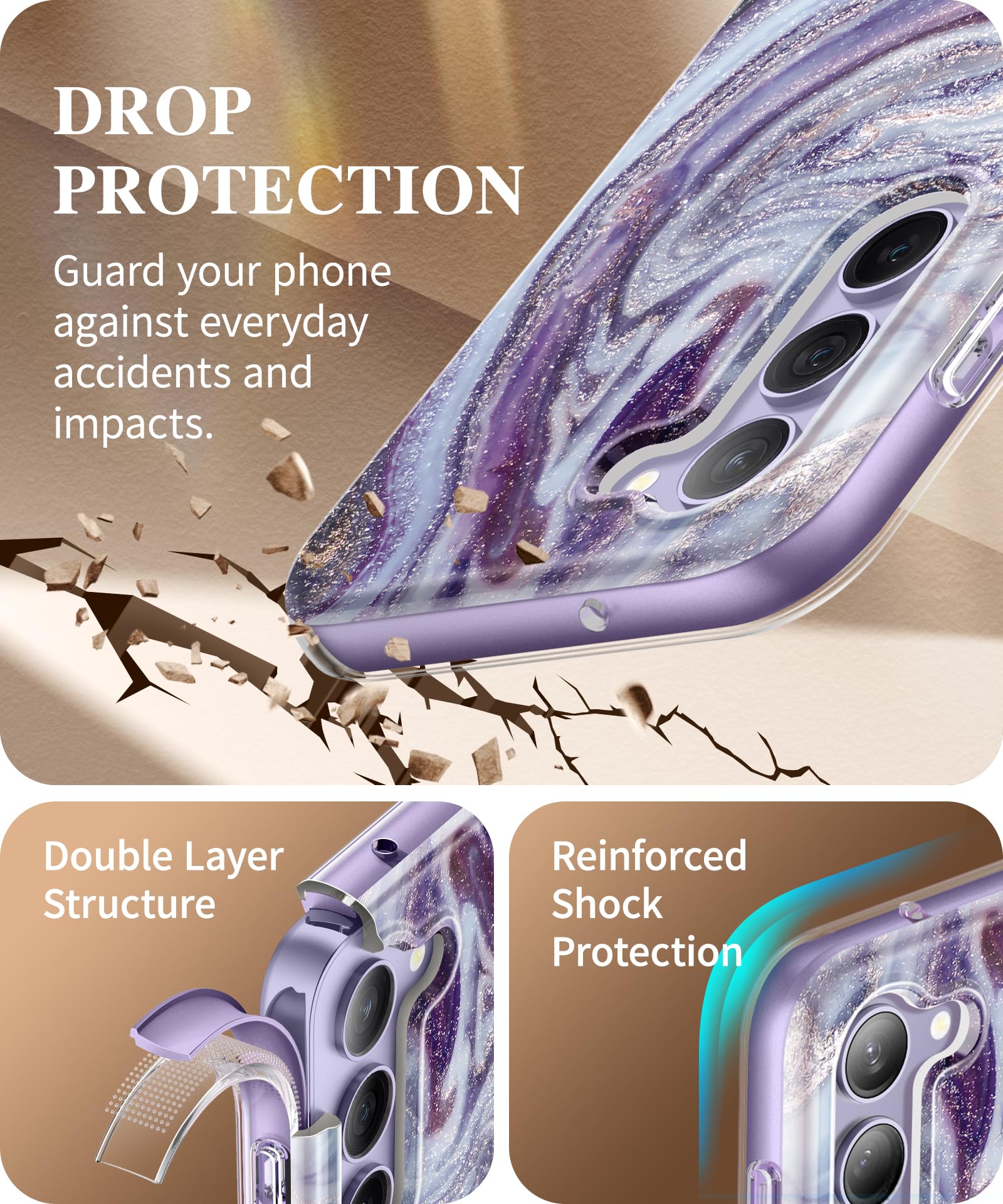 Foto 7 pulgar | Funda De Teléfono Gviewin Para Samsung Galaxy S24 Con Protector De Pantalla - Venta Internacional.