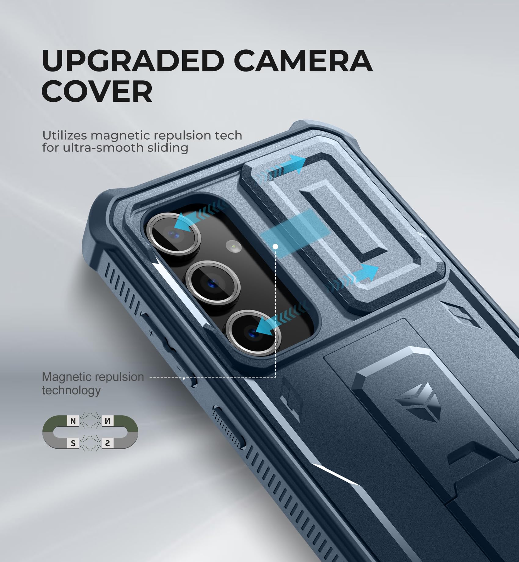 Foto 4 pulgar | Funda Dexnor Para Samsung Galaxy S24 Fe Con Cámara, Color Azul Marino - Venta Internacional.