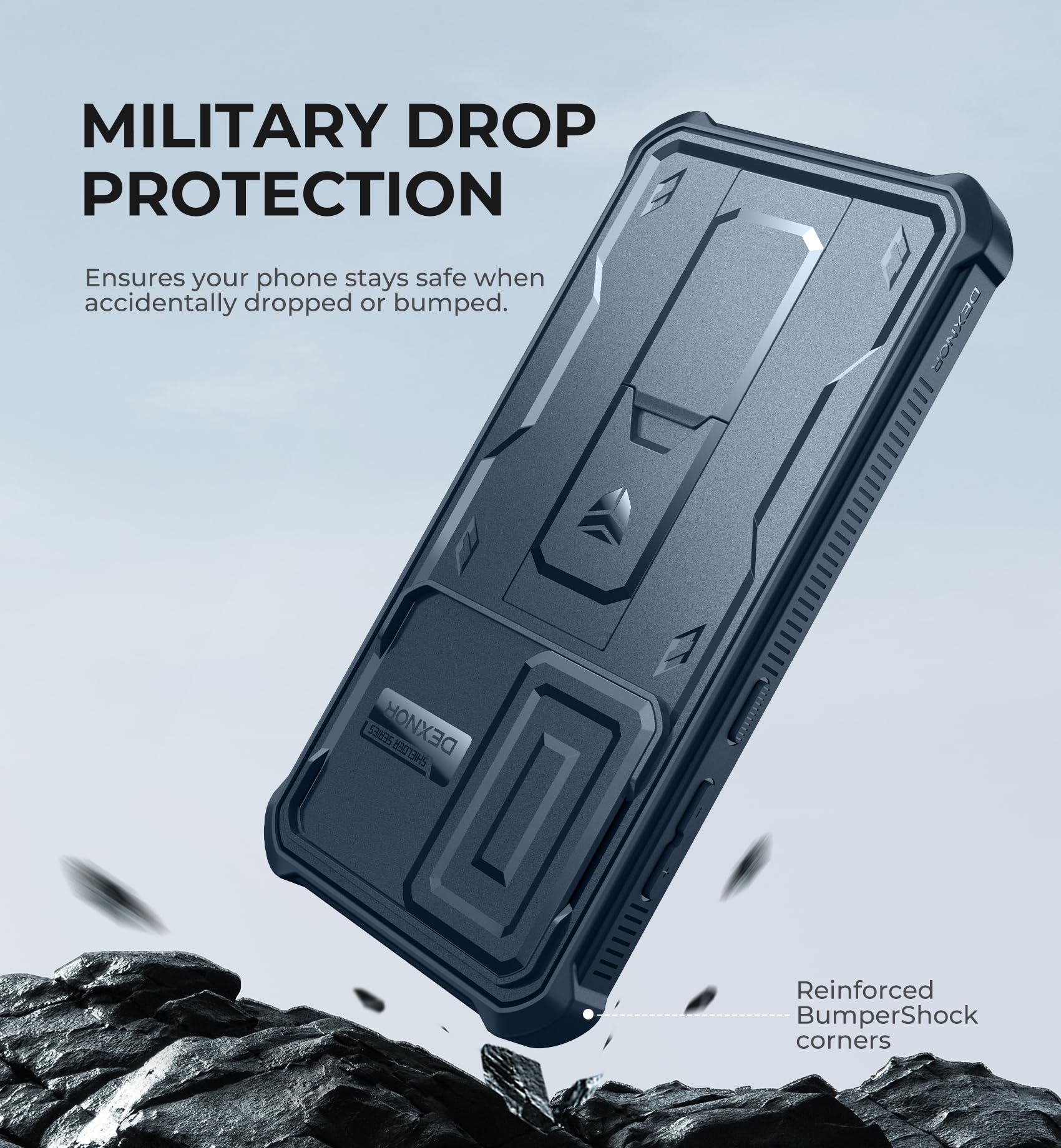 Foto 7 pulgar | Funda Dexnor Para Samsung Galaxy S24 Fe Con Cámara, Color Azul Marino - Venta Internacional.