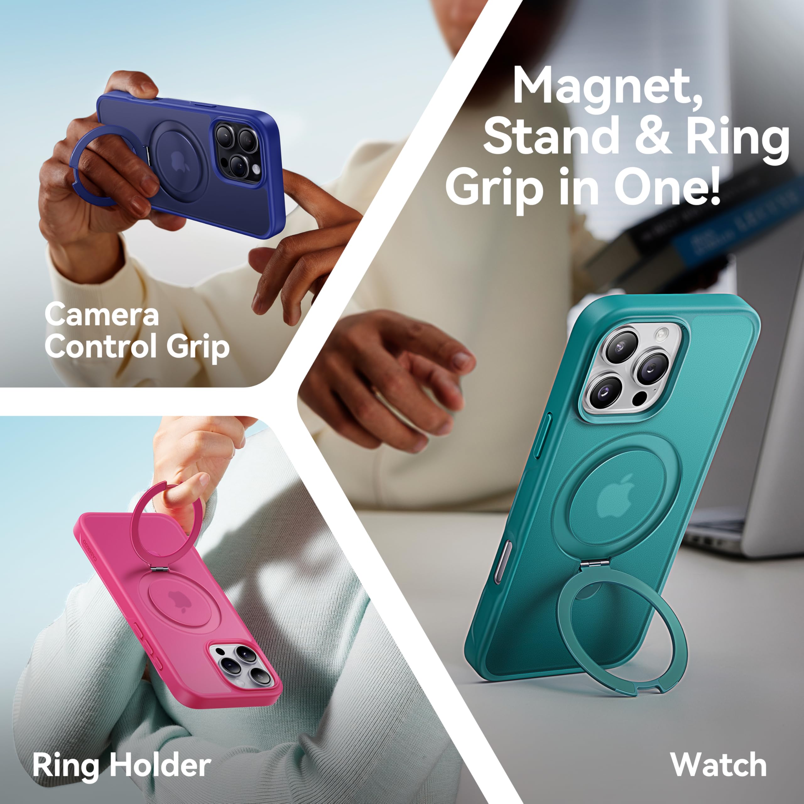 Foto 5 pulgar | Funda Casekoo Para Iphone 16 Pro Max Con Soporte Magnético - Venta Internacional.