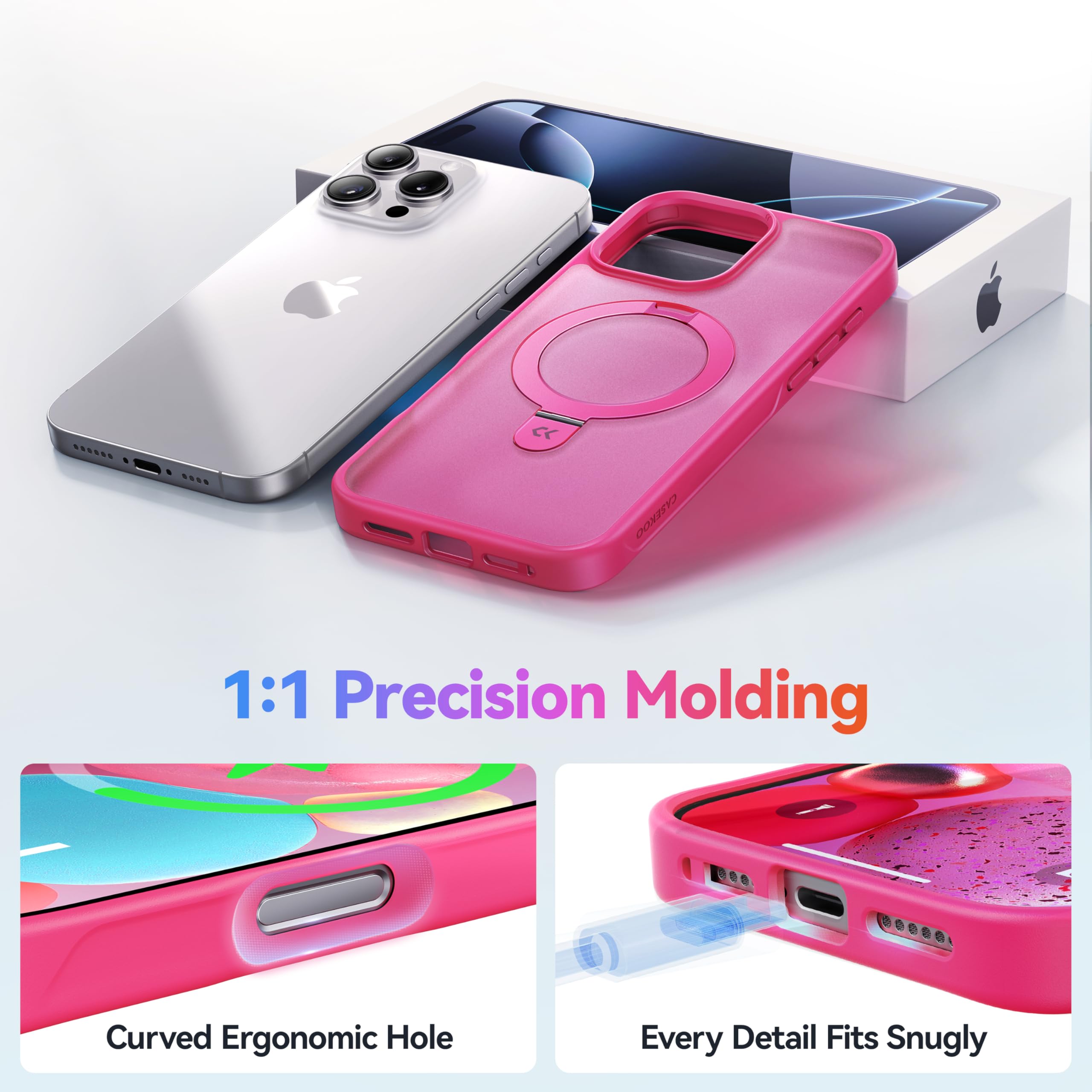 Foto 8 pulgar | Funda Casekoo Para Iphone 16 Pro Max Con Soporte Magnético - Venta Internacional.