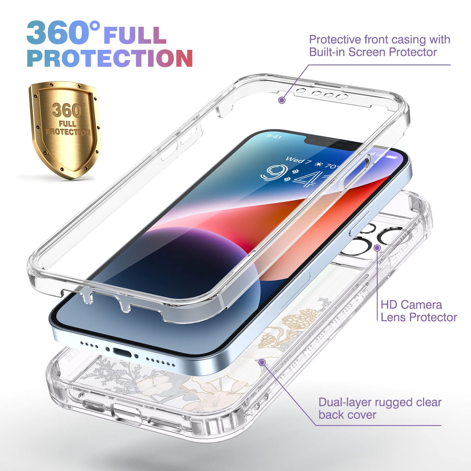 Foto 3 pulgar | Funda De Teléfono Diaclara Diseñada Para Iphone 14 6.1 Lily - Venta Internacional.